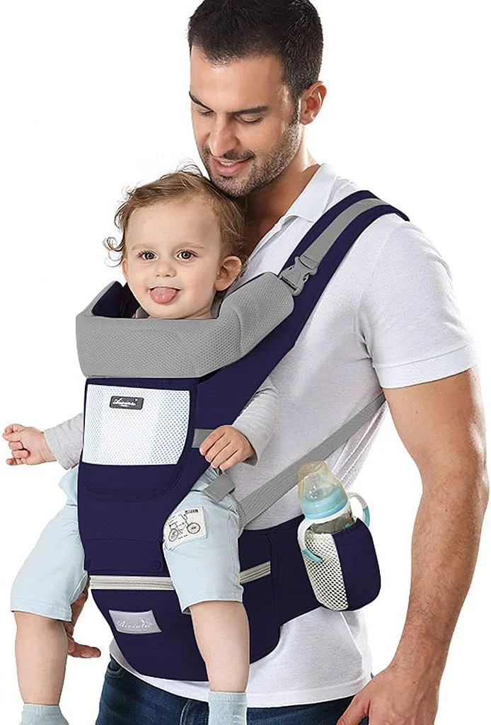 آغوشی نوزاد 6 در 1 HASTHIP با پشتیبانی کمری، 360 درجه، قابل استفاده در تمام حالات، آغوشی نوزاد جلو و پشت، مناسب برای شیردهی نوزاد تازه متولد شده و کودک نوپا (3 تا 30 کیلوگرم)