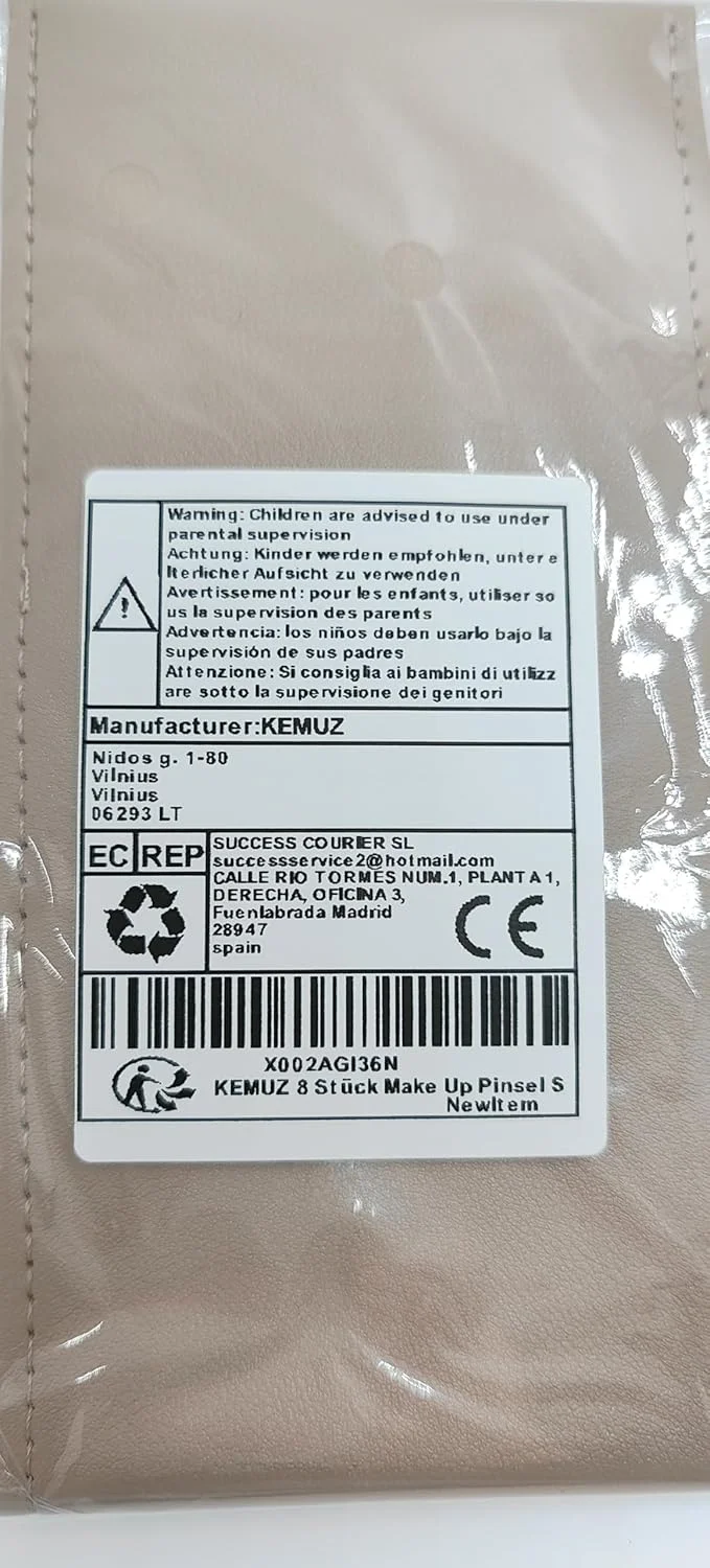 ست برس آرایشی 8 تکه KEMUZ، برس آرایشی مسافرتی قابل حمل با کیف PU، کیت سایه چشم دودی برای سایه چشم، ابرو، خط چشم، ترکیب