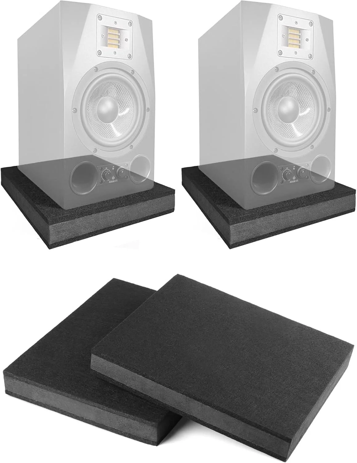 AlloverPower for 5''- 8'' Studio Monitor Speaker Noise Isolation Pads 3-Layer Acoustic Stand Riser Foam Subwoofer Isolation Pad Audio Vibration Platform Stabilizer
