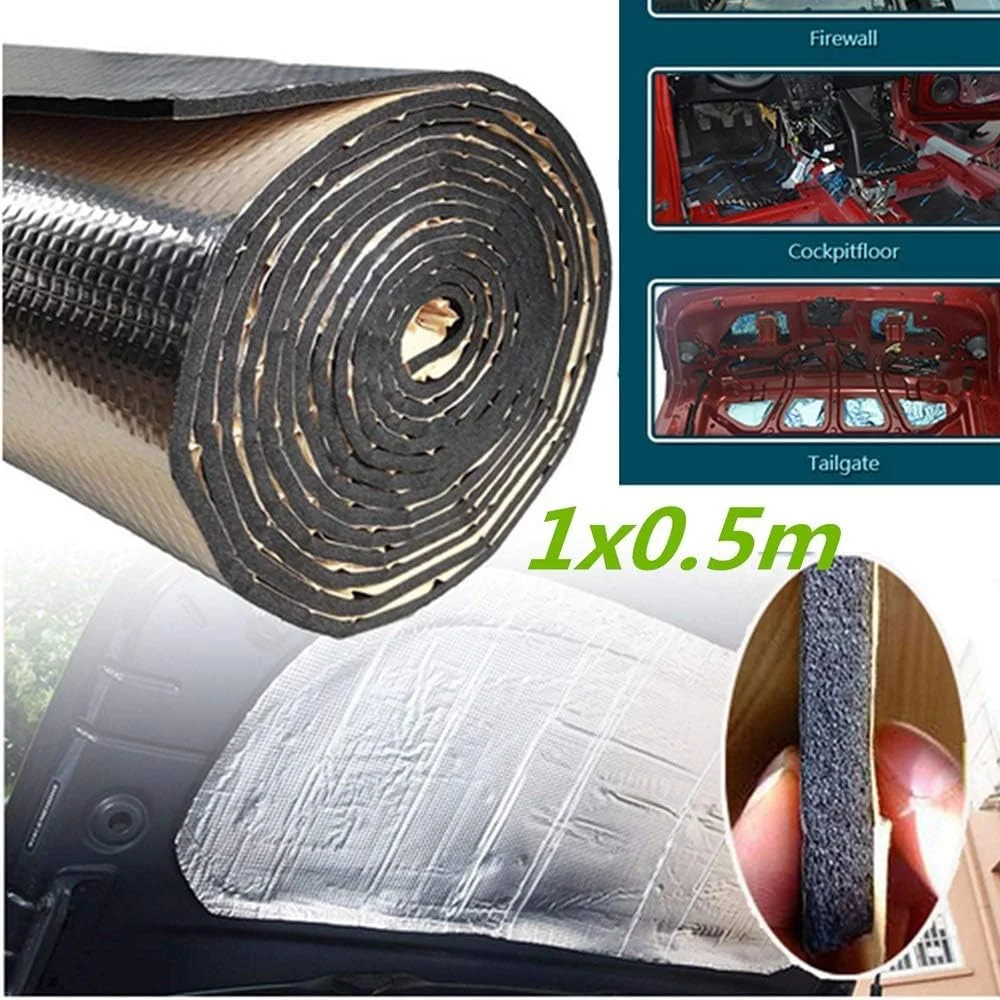 QCARSO Acoustic Panels Soundproof Cotton Sound Deadening Mat Car Firewall Sound Deadener Heat Shield Insulation Auto Noise Insulator Deadening Pad 7mm 500x1000mm QCARSO Acoustic Panels Soundproof Cotton Sound Deadening Mat Car Firewall Sound Deadener Heat Shield Insulation Auto Noise Insulator Deadening Pad 7mm 500x1000mm