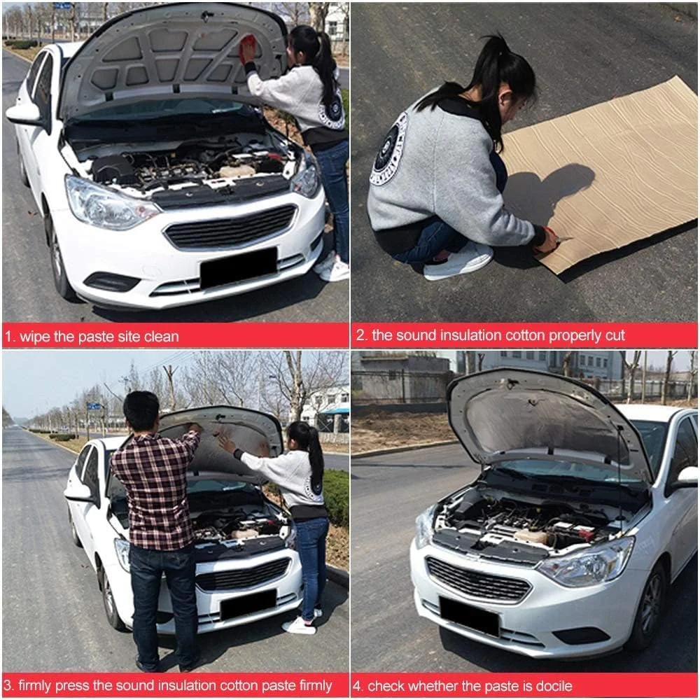 QCARSO Acoustic Panels Soundproof Cotton Sound Deadening Mat Car Firewall Sound Deadener Heat Shield Insulation Auto Noise Insulator Deadening Pad 7mm 500x1000mm QCARSO Acoustic Panels Soundproof Cotton Sound Deadening Mat Car Firewall Sound Deadener Heat Shield Insulation Auto Noise Insulator Deadening Pad 7mm 500x1000mm