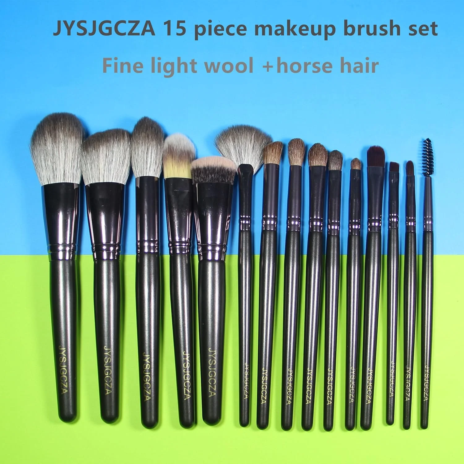 JYSJGCZA برس آرایشی حرفه ای، ست برس آرایشی 15 عددی شامل برس کرم پودر، سایه چشم، رژگونه، برس ترکیبی، کانسیلر، پودر صورت و برس های آرایش چشم همراه با کیف آرایشی (مشکی) JYSJGCZA برس آرایشی حرفه ای، ست برس آرایشی 15 عددی شامل برس کرم پودر، سایه چشم، رژگونه، برس ترکیبی، کانسیلر، پودر صورت و برس های آرایش چشم همراه با کیف آرایشی (مشکی)