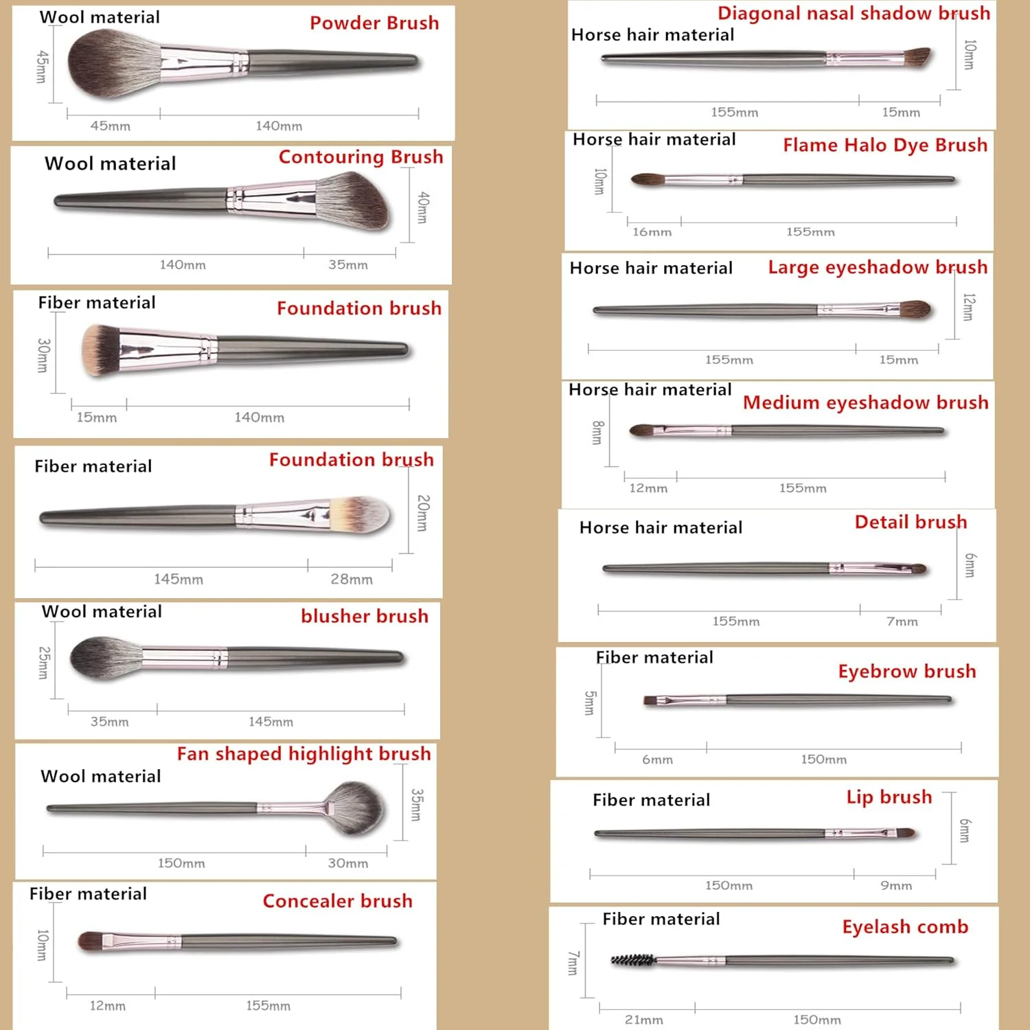 JYSJGCZA برس آرایشی حرفه ای، ست برس آرایشی 15 عددی شامل برس کرم پودر، سایه چشم، رژگونه، برس ترکیبی، کانسیلر، پودر صورت و برس های آرایش چشم همراه با کیف آرایشی (مشکی) JYSJGCZA برس آرایشی حرفه ای، ست برس آرایشی 15 عددی شامل برس کرم پودر، سایه چشم، رژگونه، برس ترکیبی، کانسیلر، پودر صورت و برس های آرایش چشم همراه با کیف آرایشی (مشکی)