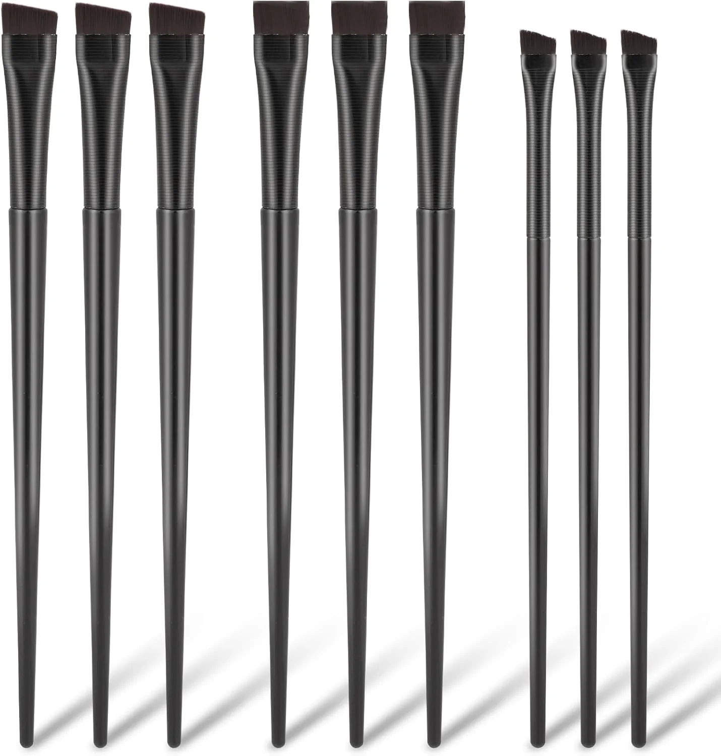 ست براش خط چشم و ابرو زاویه دار 9 عددی کالیون، براش رنگ ابرو تخت، اپلیکاتور براش ابرو مورب ظریف، اپلیکاتور براش آرایش چشم، ابرو و سایه چشم زاویه دار فوق العاده نازک