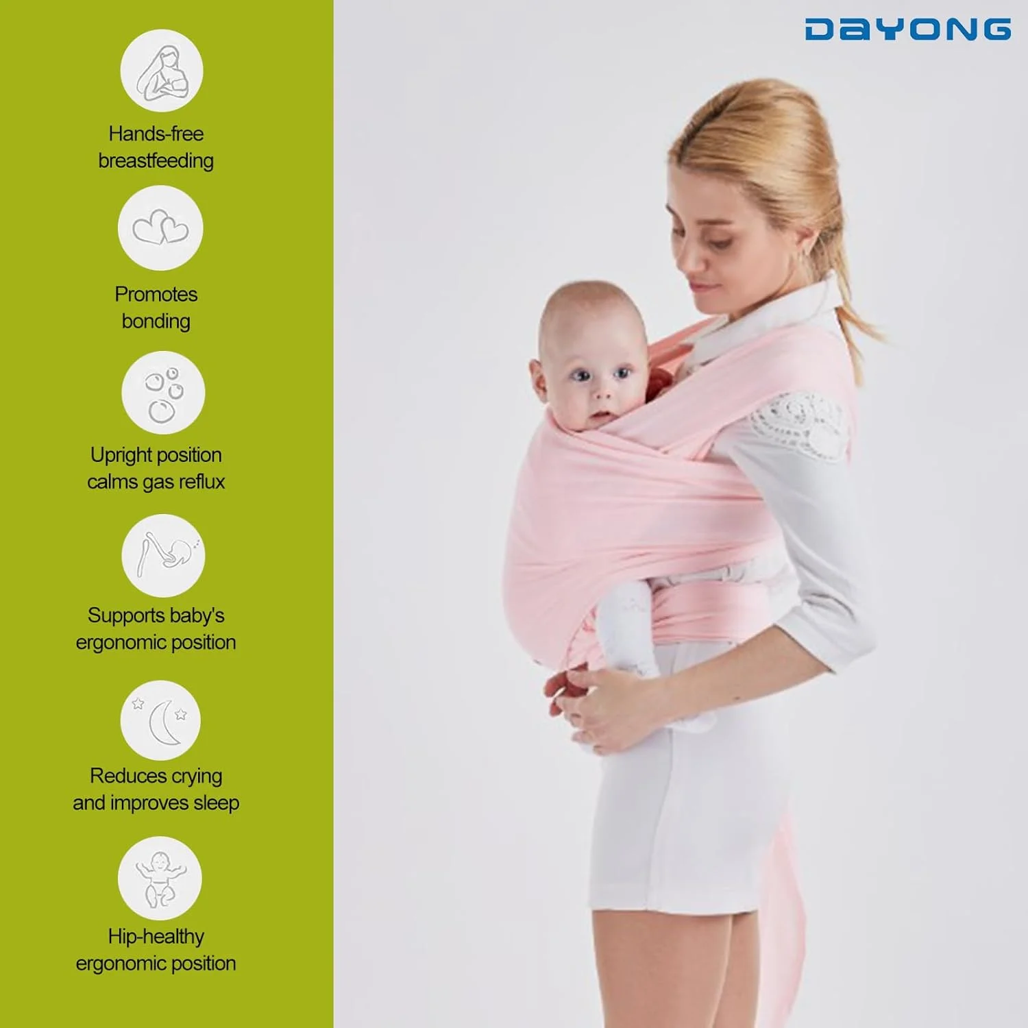 آغوشی نوزاد دایونگ، آغوشی بچه برای نوزادان تا کودکان نوپا، آغوشی قابل تنظیم برای همه، آغوشی نوزاد برای استفاده بدون دست، تحمل وزن تا 20 کیلوگرم (صورتی) آغوشی نوزاد دایونگ، آغوشی بچه برای نوزادان تا کودکان نوپا، آغوشی قابل تنظیم برای همه، آغوشی نوزاد برای استفاده بدون دست، تحمل وزن تا 20 کیلوگرم (صورتی)