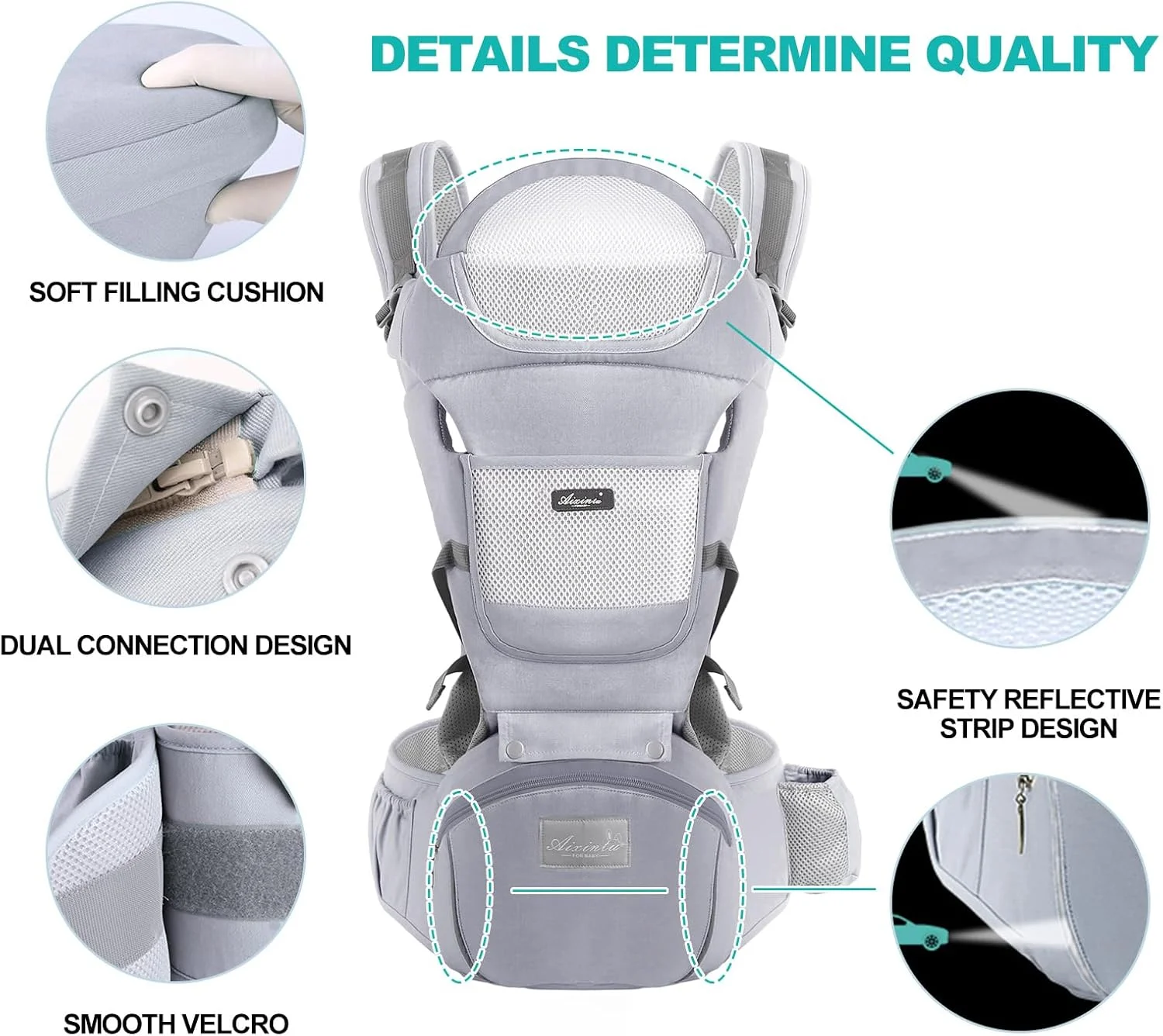 کیان داریا کوله پشتی چند منظوره کودک دایونگ با صندلی نشیمن و اسکلت کمری - مناسب برای 0-36 ماه، سایز قابل تنظیم (خاکستری) کیان داریا کوله پشتی چند منظوره کودک دایونگ با صندلی نشیمن و اسکلت کمری - مناسب برای 0-36 ماه، سایز قابل تنظیم (خاکستری)