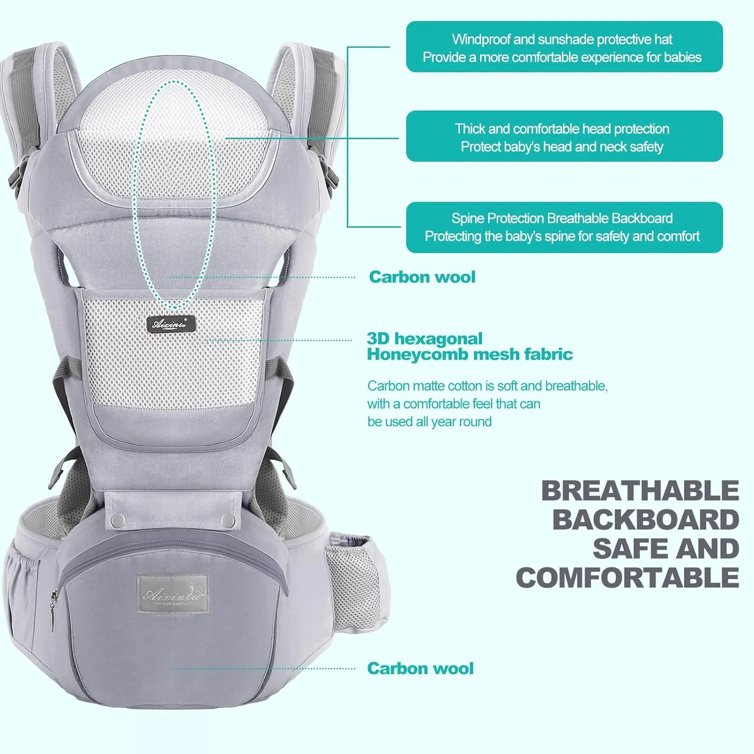 کیان داریا کوله پشتی چند منظوره کودک دایونگ با صندلی نشیمن و اسکلت کمری - مناسب برای 0-36 ماه، سایز قابل تنظیم (خاکستری) کیان داریا کوله پشتی چند منظوره کودک دایونگ با صندلی نشیمن و اسکلت کمری - مناسب برای 0-36 ماه، سایز قابل تنظیم (خاکستری)