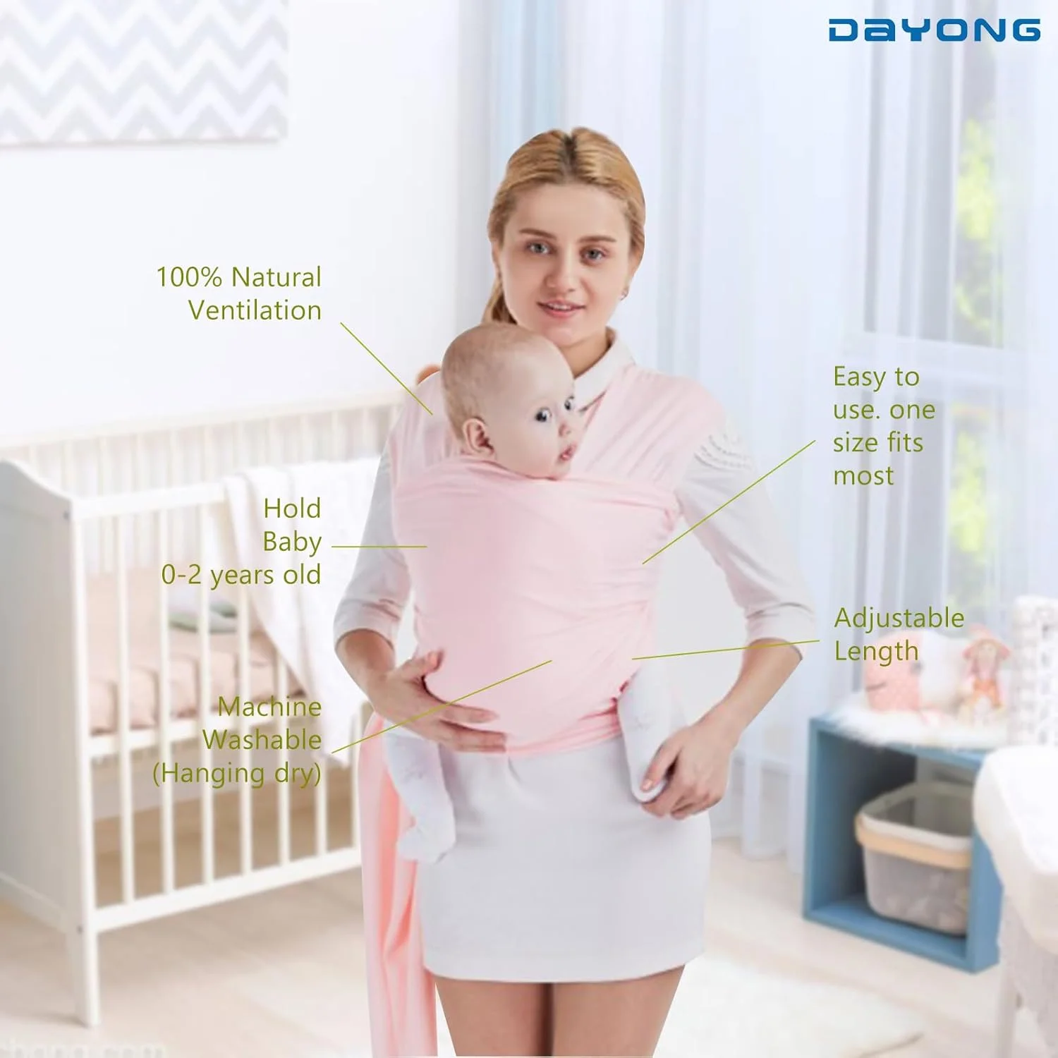 آغوشی نوزاد دایونگ، آغوشی بچه برای نوزادان تا کودکان نوپا، آغوشی قابل تنظیم برای همه، آغوشی نوزاد برای استفاده بدون دست، تحمل وزن تا 20 کیلوگرم (صورتی) آغوشی نوزاد دایونگ، آغوشی بچه برای نوزادان تا کودکان نوپا، آغوشی قابل تنظیم برای همه، آغوشی نوزاد برای استفاده بدون دست، تحمل وزن تا 20 کیلوگرم (صورتی)