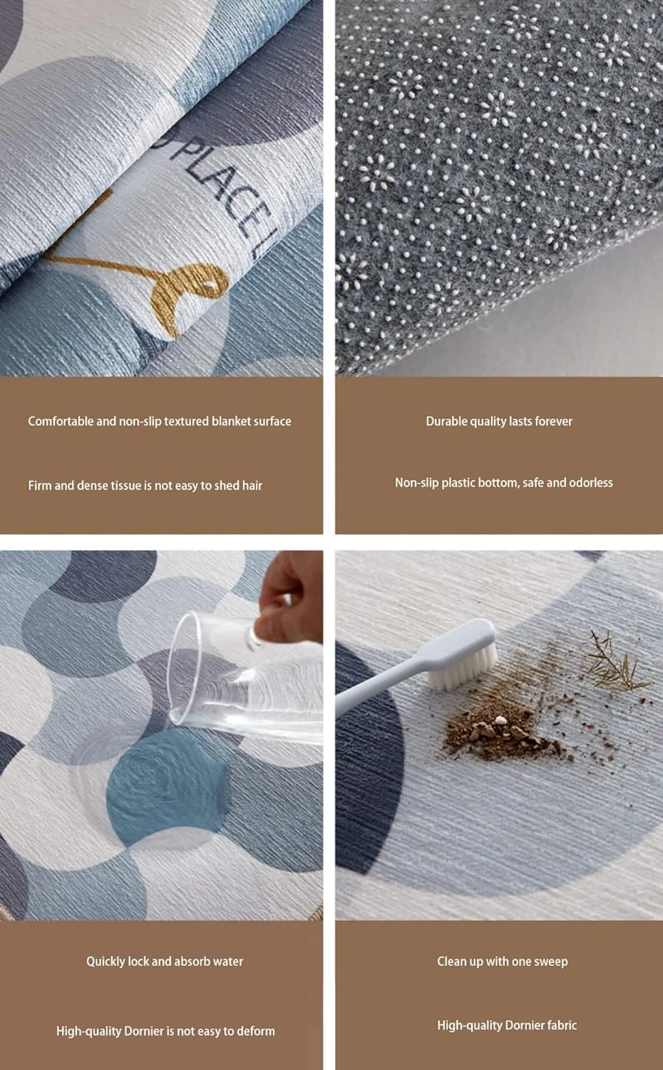 پد عایق صدا برای پیانو، جذب شوک بی صدا، فرش کاهش نویز، تشک کف جاذب صدا، تشک کف ضخیم شده ضد لغزش خانگی (رنگ: B، اندازه: 110x110cm/43.3x43.3i