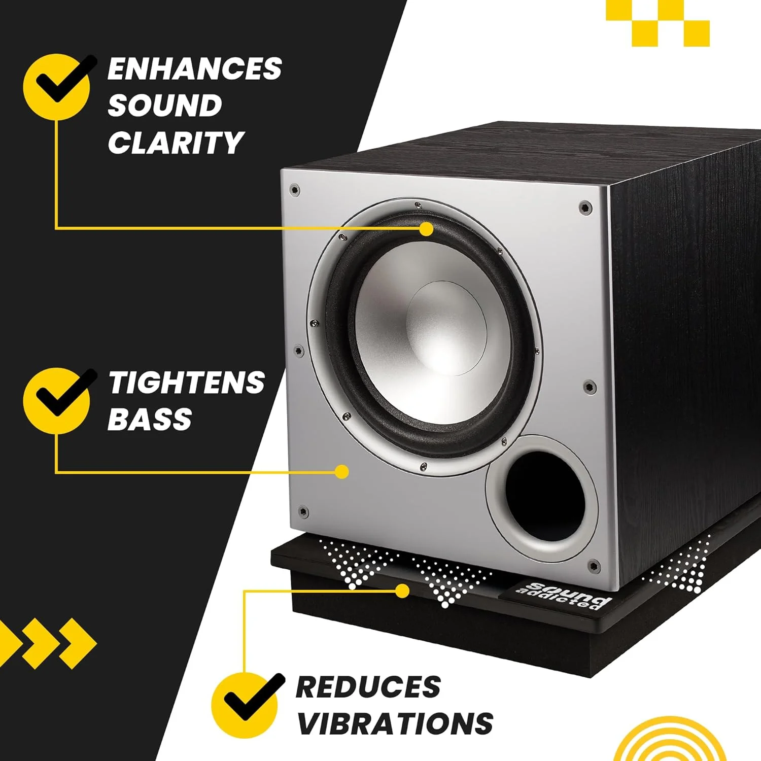 پایه ایزوله آکوستیک Sound Addicted VibeBoss P10 مناسب برای ساب ووفرهای 8 تا 10 اینچ (34.79 * 39.87 * 6.35 سانتی متر) پایه ایزوله آکوستیک Sound Addicted VibeBoss P10 مناسب برای ساب ووفرهای 8 تا 10 اینچ (34.79 * 39.87 * 6.35 سانتی متر)