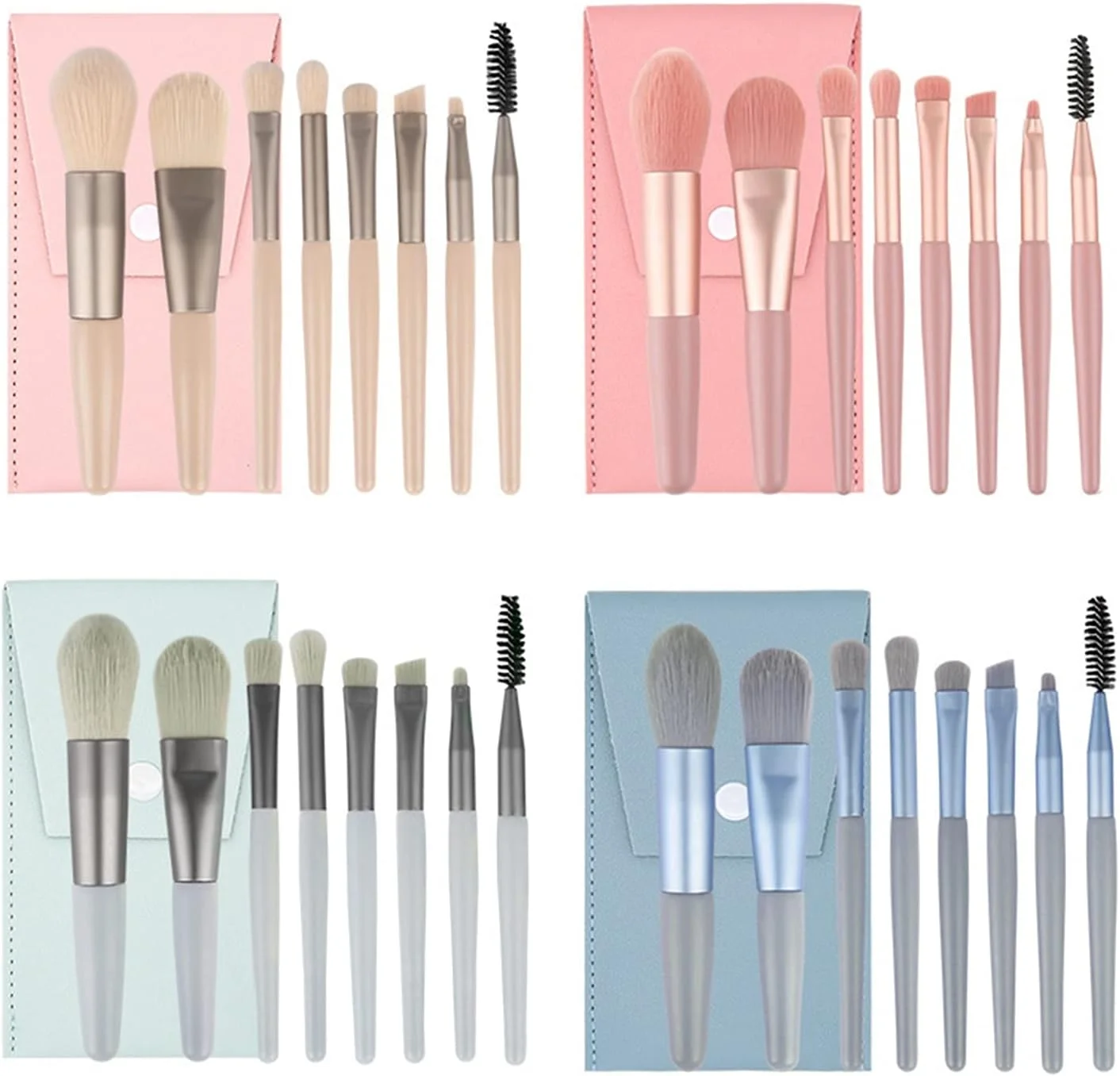 JSJJARD ست برس آرایشی 8 عددی مینی مسافرتی قابل حمل نرم برس های آرایشی پودر سایه چشم کرم پودر رژگونه ترکیب ابزار برس آرایش زیبایی (رنگ دسته: B 60 * 45cm) JSJJARD ست برس آرایشی 8 عددی مینی مسافرتی قابل حمل نرم برس های آرایشی پودر سایه چشم کرم پودر رژگونه ترکیب ابزار برس آرایش زیبایی (رنگ دسته: B 60 * 45cm)