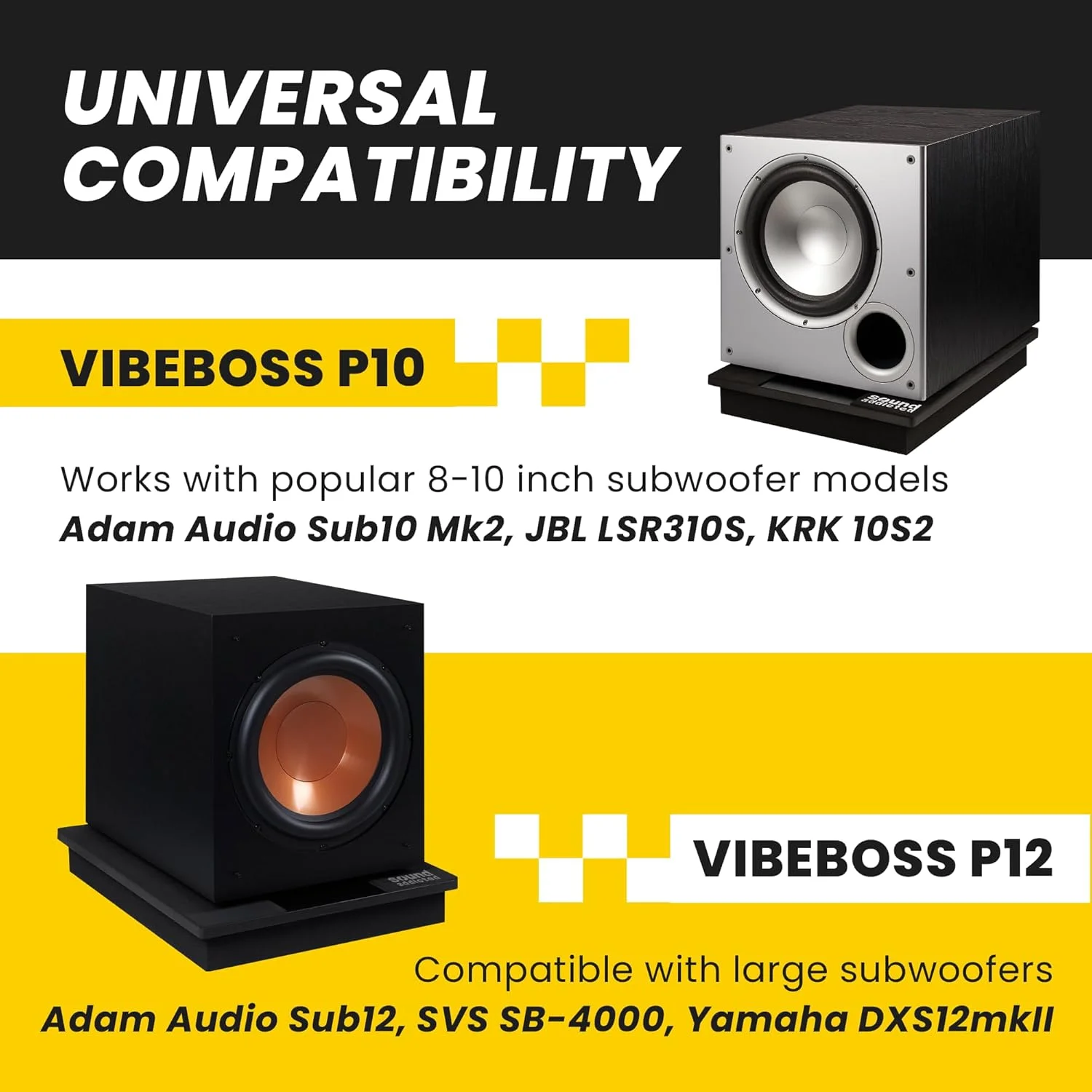 پایه ایزوله آکوستیک Sound Addicted VibeBoss P10 مناسب برای ساب ووفرهای 8 تا 10 اینچ (34.79 * 39.87 * 6.35 سانتی متر) پایه ایزوله آکوستیک Sound Addicted VibeBoss P10 مناسب برای ساب ووفرهای 8 تا 10 اینچ (34.79 * 39.87 * 6.35 سانتی متر)