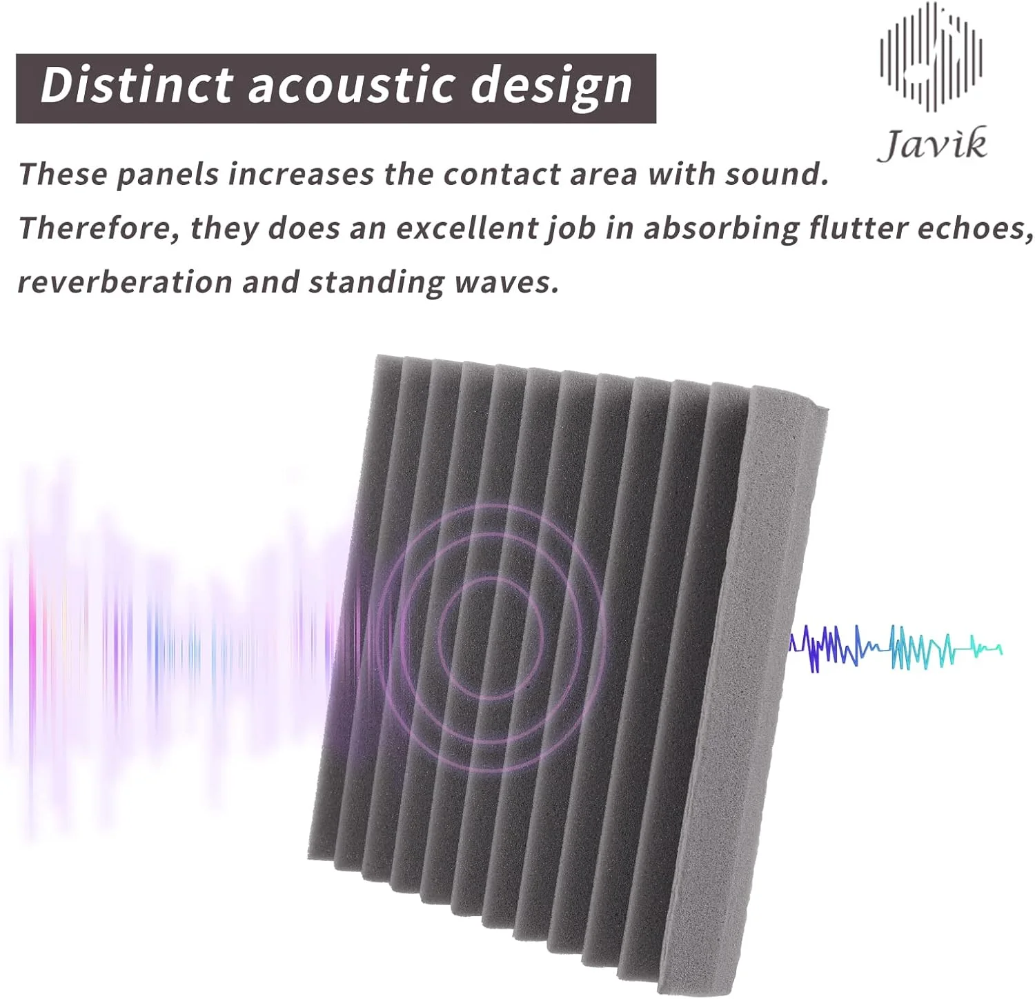 پنل های عایق صدا 12 عددی، پنل های آکوستیک، پنل های جذب صدا 2" X 12" X 12" فوم آکوستیک گوه ای با چگالی بالا، پنل های دیواری آکوستیک ضد حریق برای استودیو ضبط، خانه، دفاتر (خاکستری)