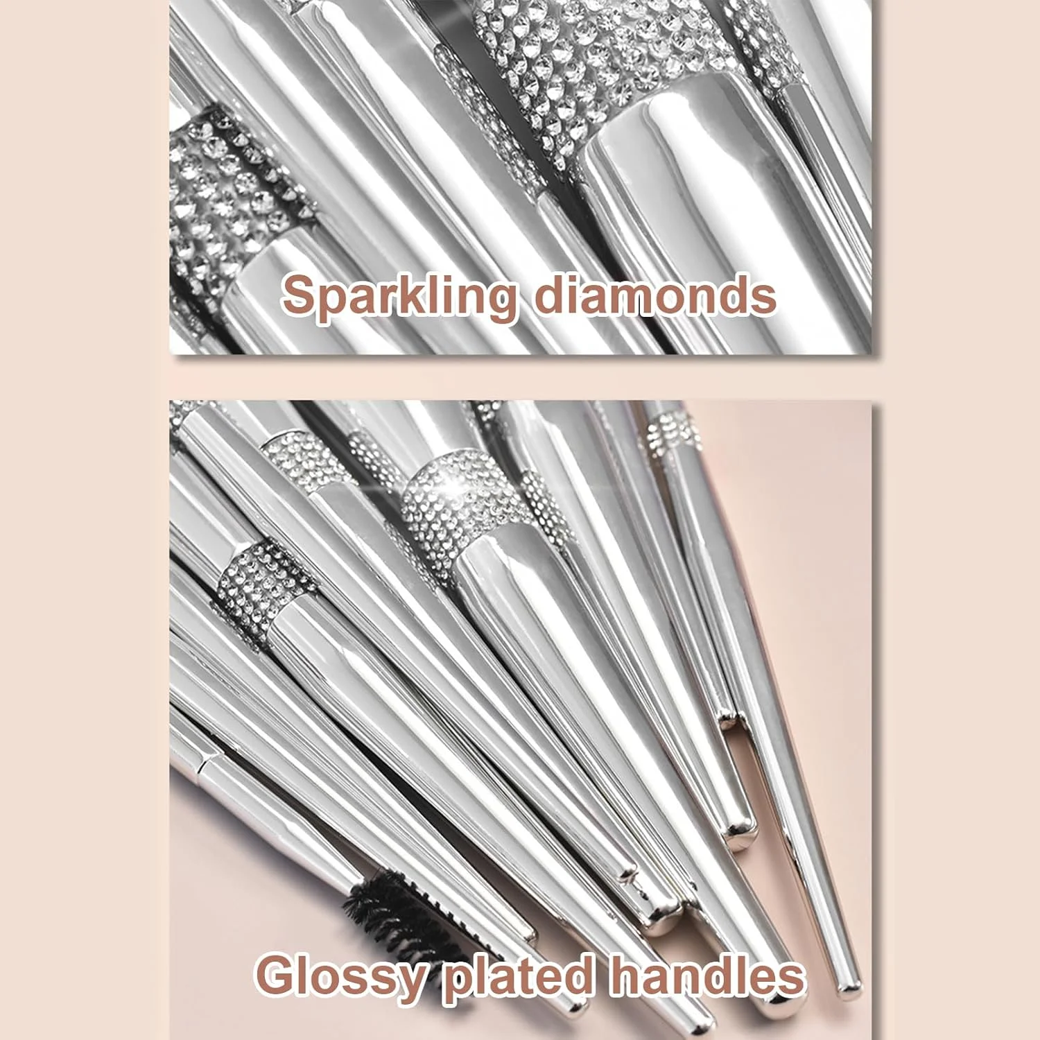 ست برس آرایشی 11 تکه Joleritc، ست کوچک قابل حمل، برس های مبتدی، برس پودر و سایه چشم