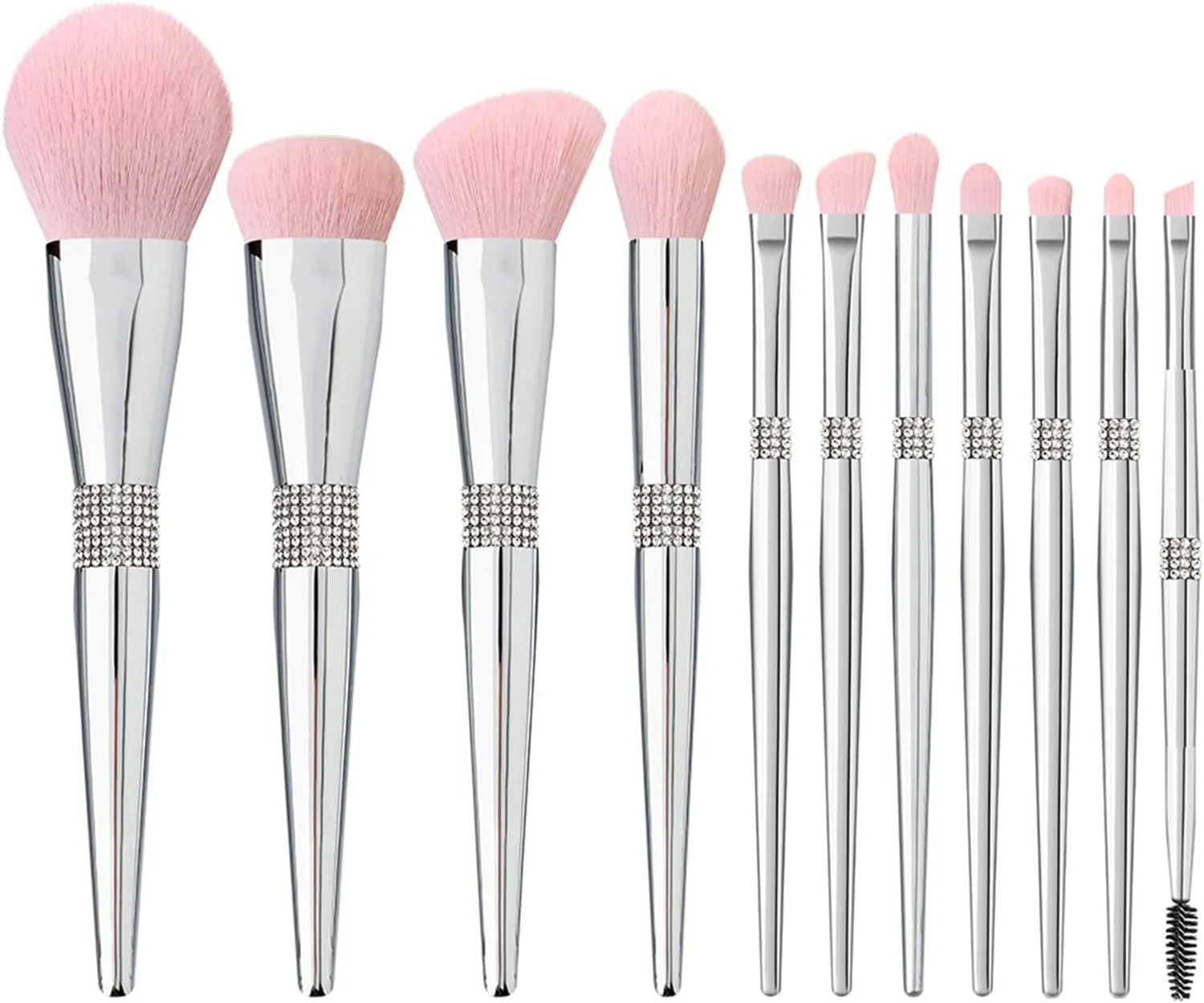 ست برس آرایشی 11 تکه Joleritc، ست کوچک قابل حمل، برس های مبتدی، برس پودر و سایه چشم