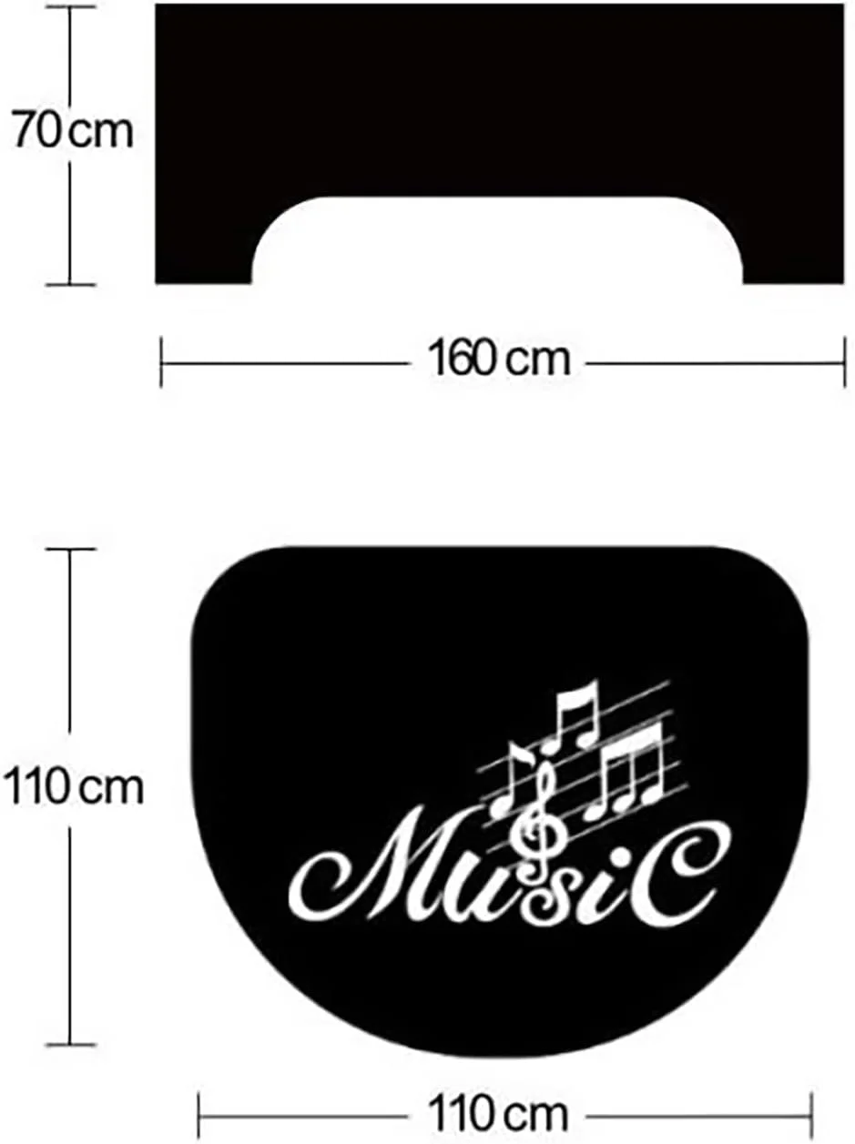 فرش ضد لغزش و عایق صدای BESNUT برای پیانو، محافظ فرش پیانو دیواری، پدهای آکوستیک ضخیم 8 میلی‌متری، پتوهای عایق صدا، تشک جذب صدا برای پیانوهای دیواری (رنگ: #8، اندازه: 110x110cm+70x160cm)