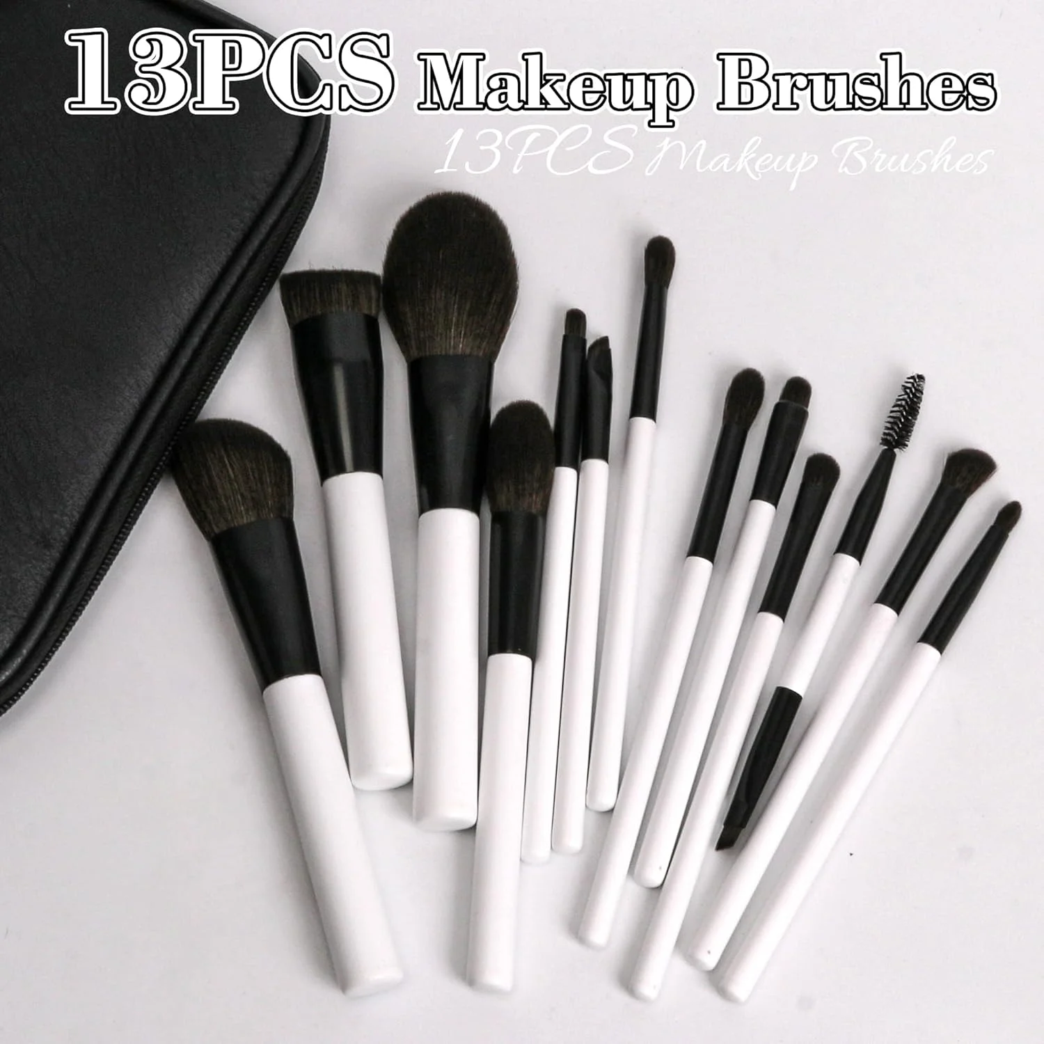 ست برس آرایشی 13 عددی جومای برای مبتدیان و حرفه ای ها - کرم پودر، پودر، رژگونه، سایه چشم - وگان و بدون تست حیوانی با کیف مسافرتی