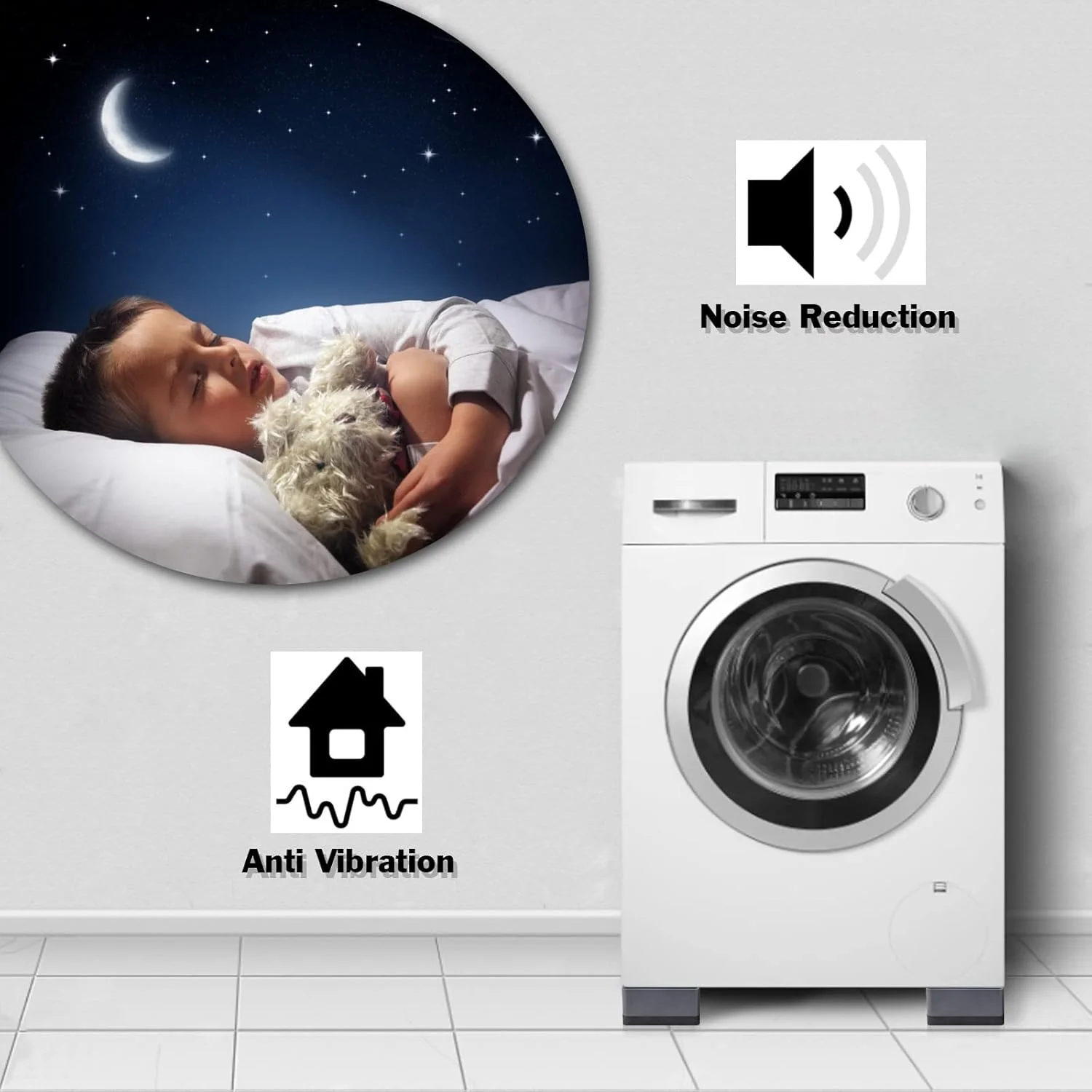 پدهای ضد لرزش Actvty، پدهای پایه ماشین لباسشویی، تشک ضد لغزش و ضد ضربه و کاهش صدا برای پشتیبانی از ماشین لباسشویی و خشک کن، محافظ پایه، مجموعه 4 عددی