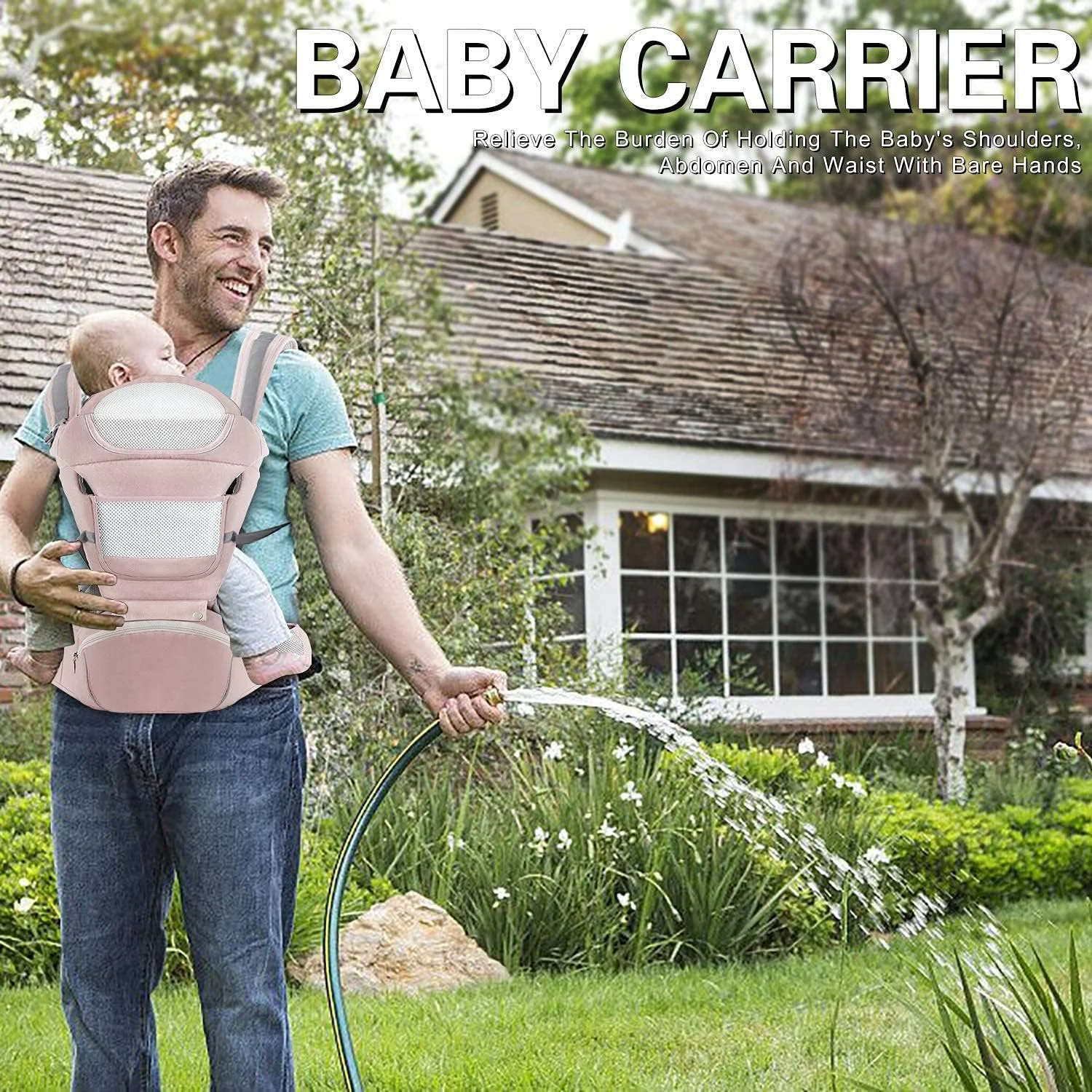 آغوشی نوزاد چند منظوره Coolbaby، صندلی کمری، مناسب برای نوزادان 0 تا 36 ماهه، 6 حالت حمل، سایز قابل تنظیم، بسیار مناسب برای پیاده روی و خرید، صورتی آغوشی نوزاد چند منظوره Coolbaby، صندلی کمری، مناسب برای نوزادان 0 تا 36 ماهه، 6 حالت حمل، سایز قابل تنظیم، بسیار مناسب برای پیاده روی و خرید، صورتی