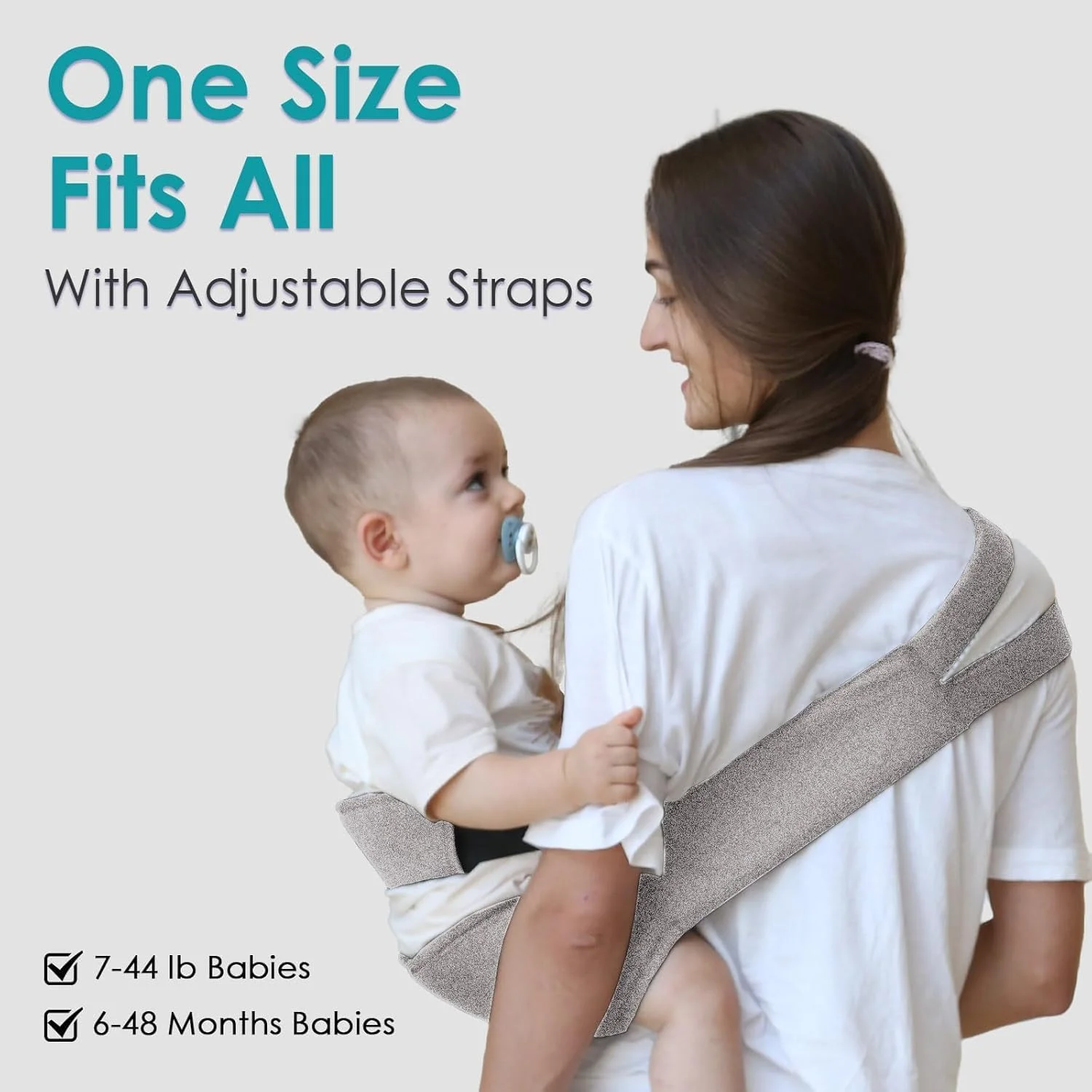 آغوشی نوزاد آزونی، آغوشی کودک با استفاده آسان برای کودکان نوپا، بند قابل تنظیم، لایه نرم، نشیمنگاه ضد لغزش برای نوزادان و کودکان نوپا (3-20 کیلوگرم، 6-48 ماه)