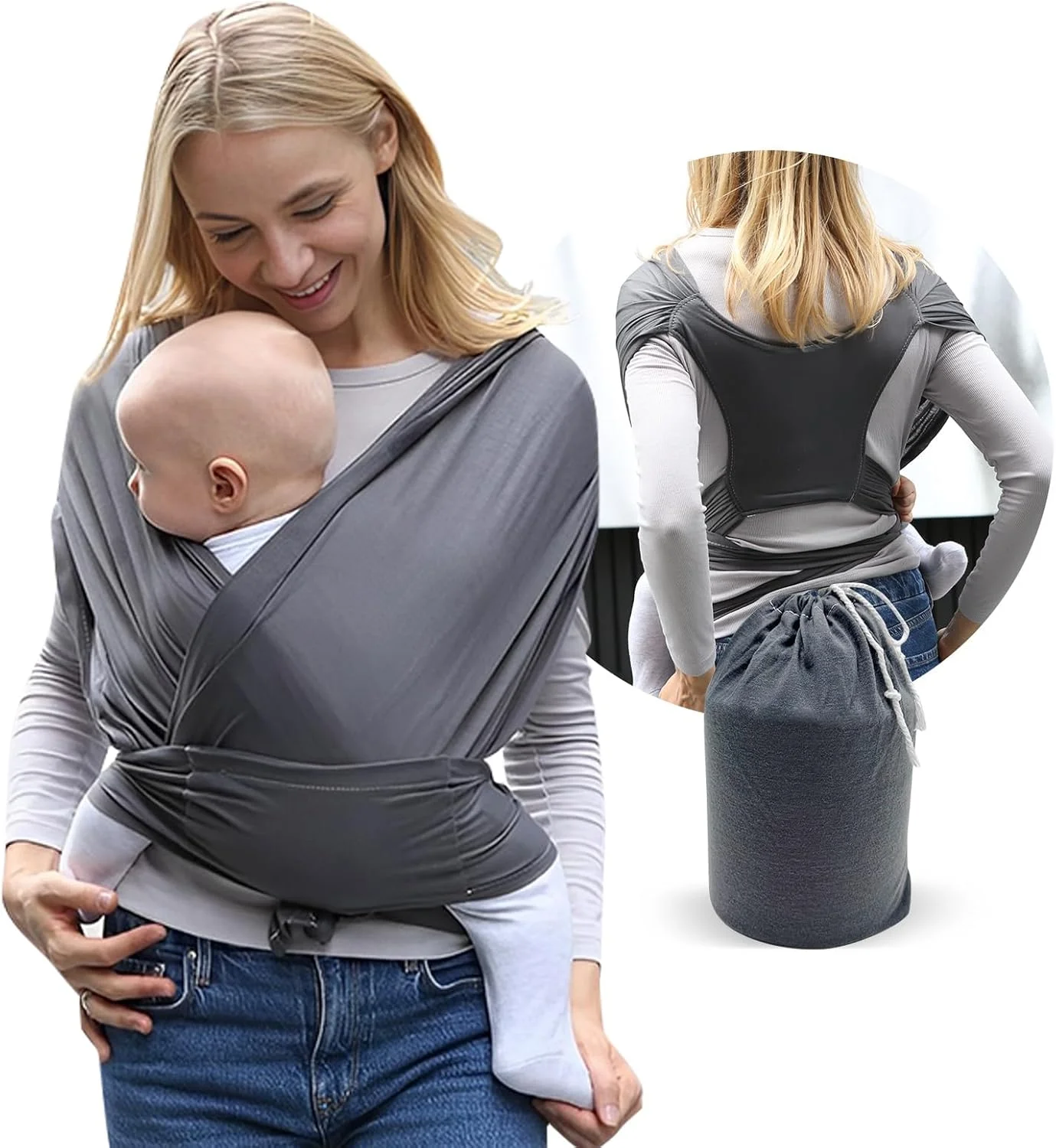 آغوشی نوزاد - آغوشی نوزاد بدون دست برای نوزادان، طراحی همه کاره - نگهدارنده قنداق نوزاد، آغوشی نوزاد از نوزادی تا نوپا، 3.1 تا 15.8 کیلوگرم
