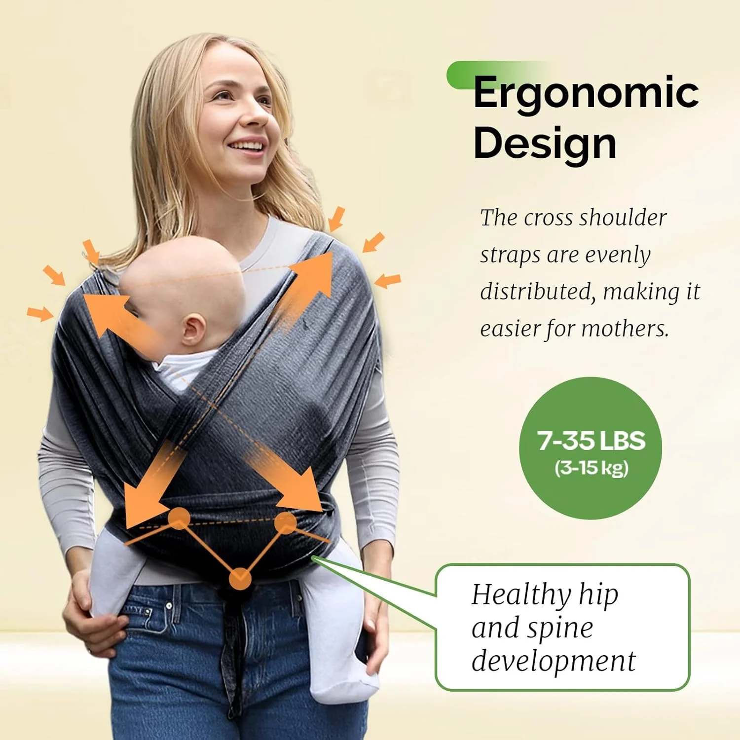 آغوشی نوزاد - آغوشی نوزاد بدون دست برای نوزادان، طراحی همه کاره، لوازم ضروری برای حمل نوزاد - نگهدارنده قنداق نوزاد، آغوشی نوزاد از نوزادی تا نوپا، 3 تا 16 کیلوگرم