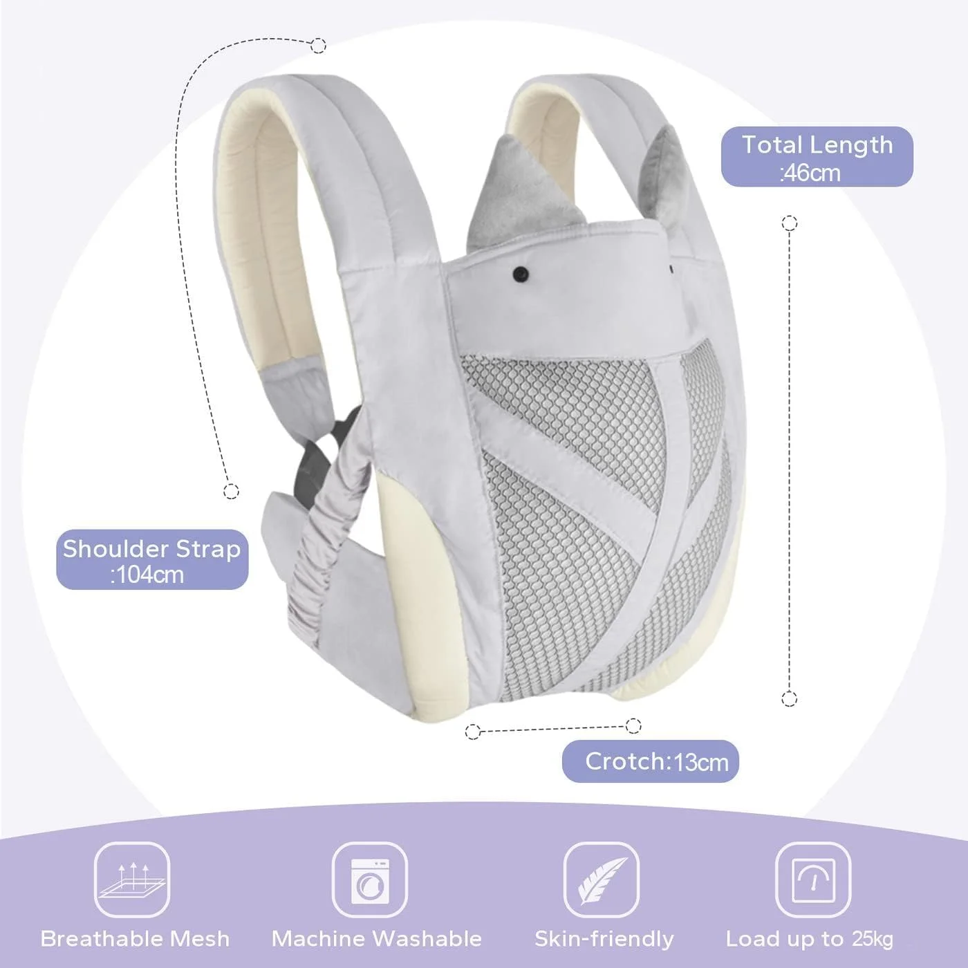 آغوشی نوزاد، آغوشی سبک وزن و ارگونومیک 4 در 1، آغوشی توری قابل تنظیم و تنفسی برای نوزادان 3-36 ماهه، نگهدارنده نوزاد رو به جلو و عقب برای مادر و پدر (خاکستری) آغوشی نوزاد، آغوشی سبک وزن و ارگونومیک 4 در 1، آغوشی توری قابل تنظیم و تنفسی برای نوزادان 3-36 ماهه، نگهدارنده نوزاد رو به جلو و عقب برای مادر و پدر (خاکستری)