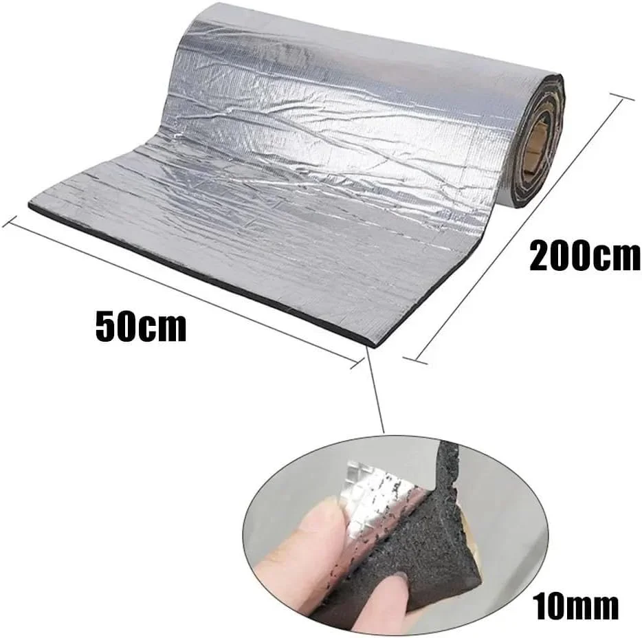 پد عایق حرارت موتور 5/10 میلی متر 200x50 سانتی متر، عایق صدا خودرو، پد حرارتی آکوستیک خودرو، عایق صداگیر موتور (10 میلی متر)