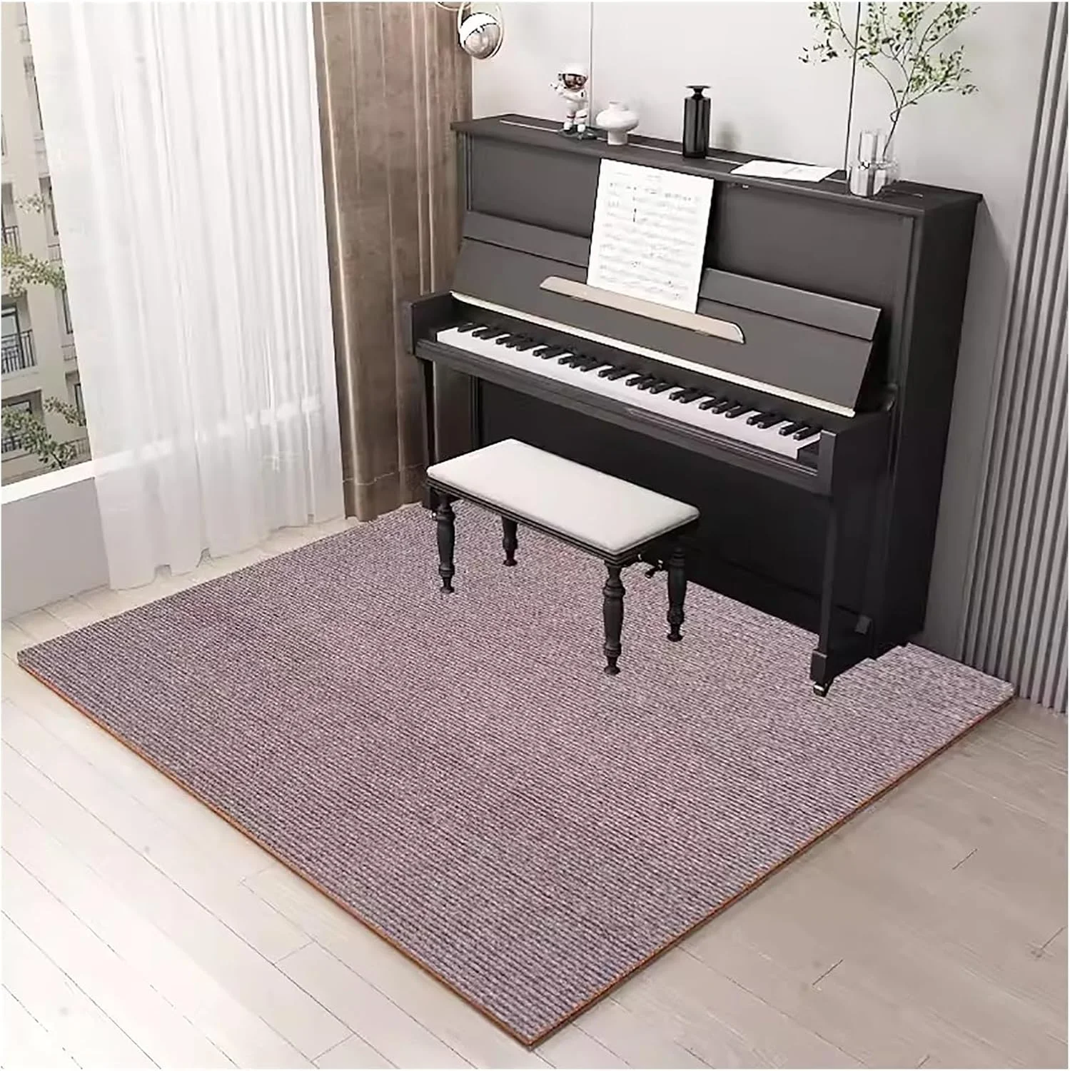 پد آکوستیک فرش ضخیم 6 میلی‌متری، زیرانداز عایق صدا، فرش ضد لغزش و جاذب صدا برای پیانو، فرش عایق صدا برای پیانو، درام و طناب زدن (رنگ: قهوه‌ای، اندازه: 100x120 سانتی‌متر)