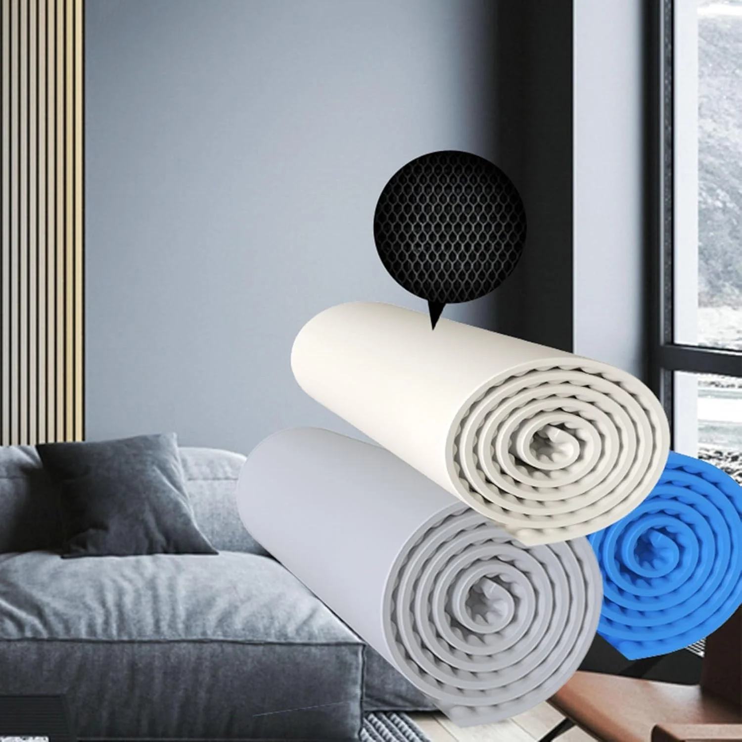 فوم عایق صدا، پد دیواری فوم آکوستیک خود چسب ضد صدا، پنل های دیواری شانه تخم مرغی با قابلیت برگشت سریع برای حذف نویز اتاق، مشکی - 3 سانتی متر فوم عایق صدا، پد دیواری فوم آکوستیک خود چسب ضد صدا، پنل های دیواری شانه تخم مرغی با قابلیت برگشت سریع برای حذف نویز اتاق، مشکی - 3 سانتی متر