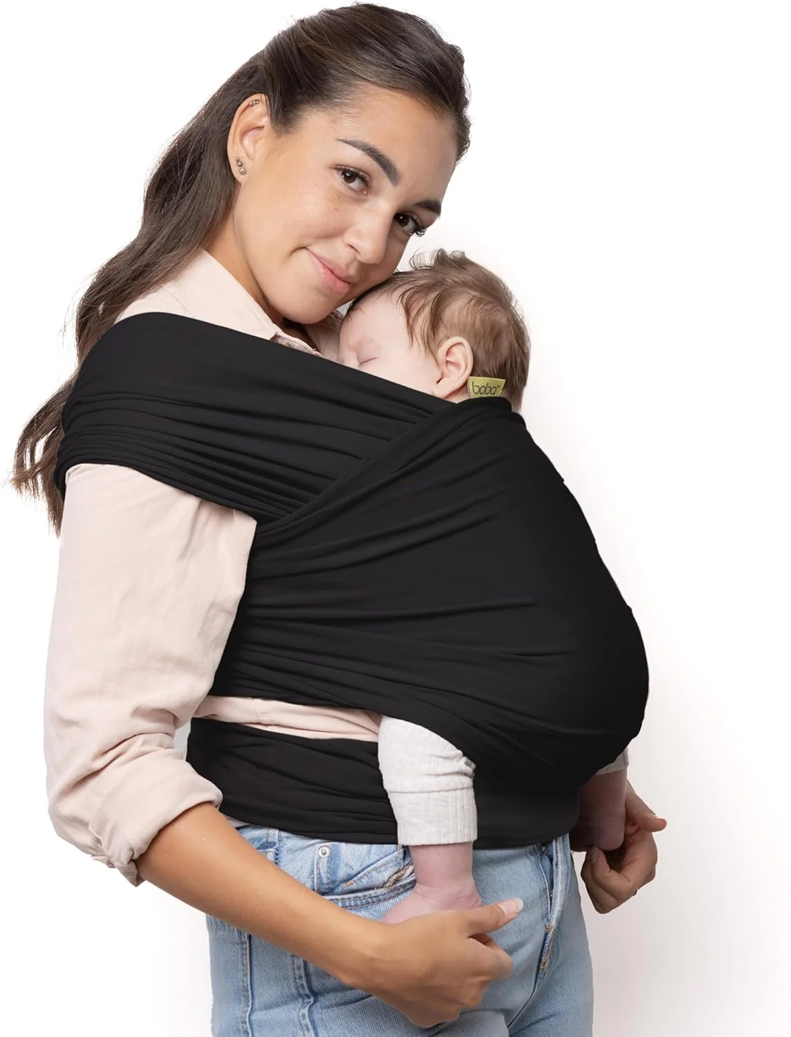Boba Wrap Baby Carrier, Black - Original Stretchy Infant Sling, Perfect for Newborn Babies and Children up to 35 lbs
