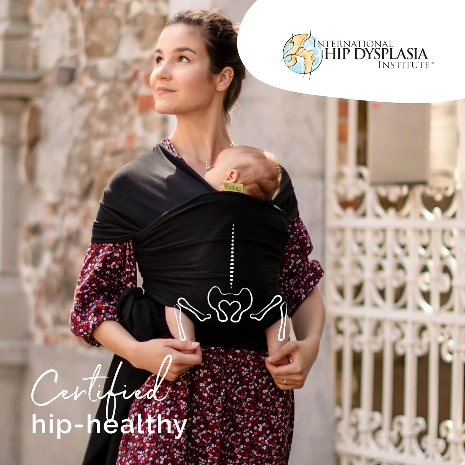 Boba Wrap Baby Carrier, Black - Original Stretchy Infant Sling, Perfect for Newborn Babies and Children up to 35 lbs