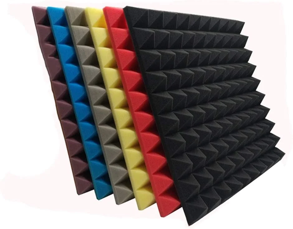 پنل های آکوستیک، پدهای فوم عایق صدا فوم آکوستیک، ابزار استودیو، پنبه جاذب صدا / 10 عدد، مشکی