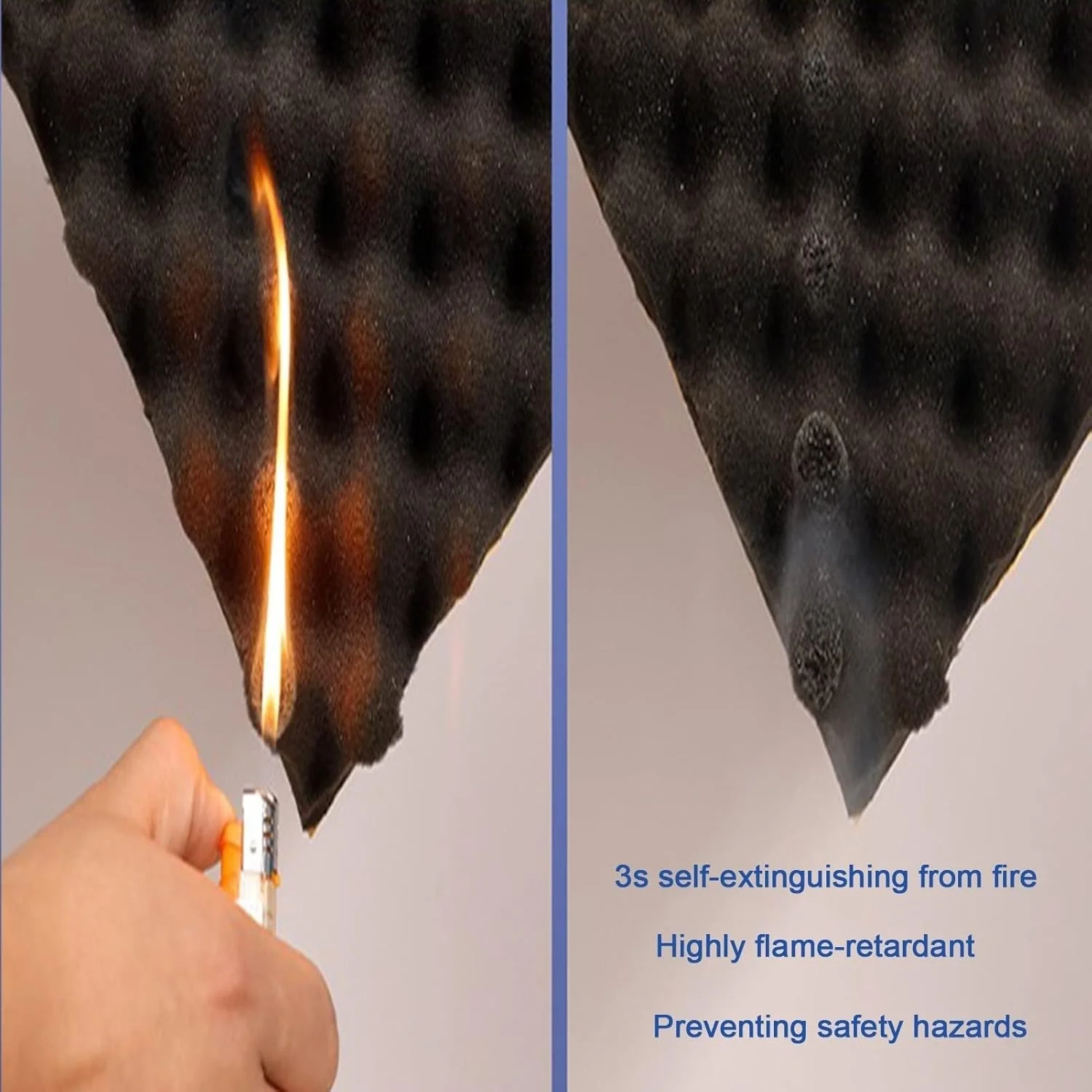 پد فوم عایق صدا Ryanong، پد ضد حریق، پنل آکوستیک، خود چسب با الاستیسیته بالا برای دیوار