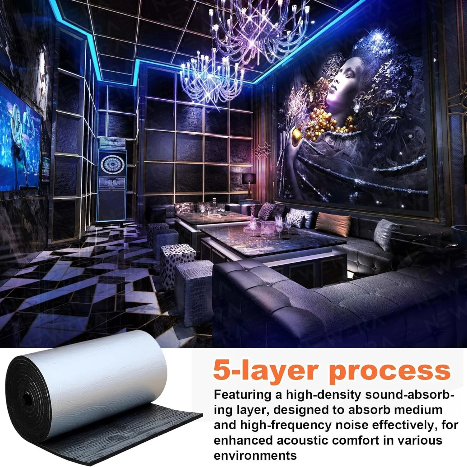 پد عایق صدا، عایق حرارتی | مواد جاذب کاهش نویز برای صندوق عقب، کاپوت موتور، سقف، درب خودرو