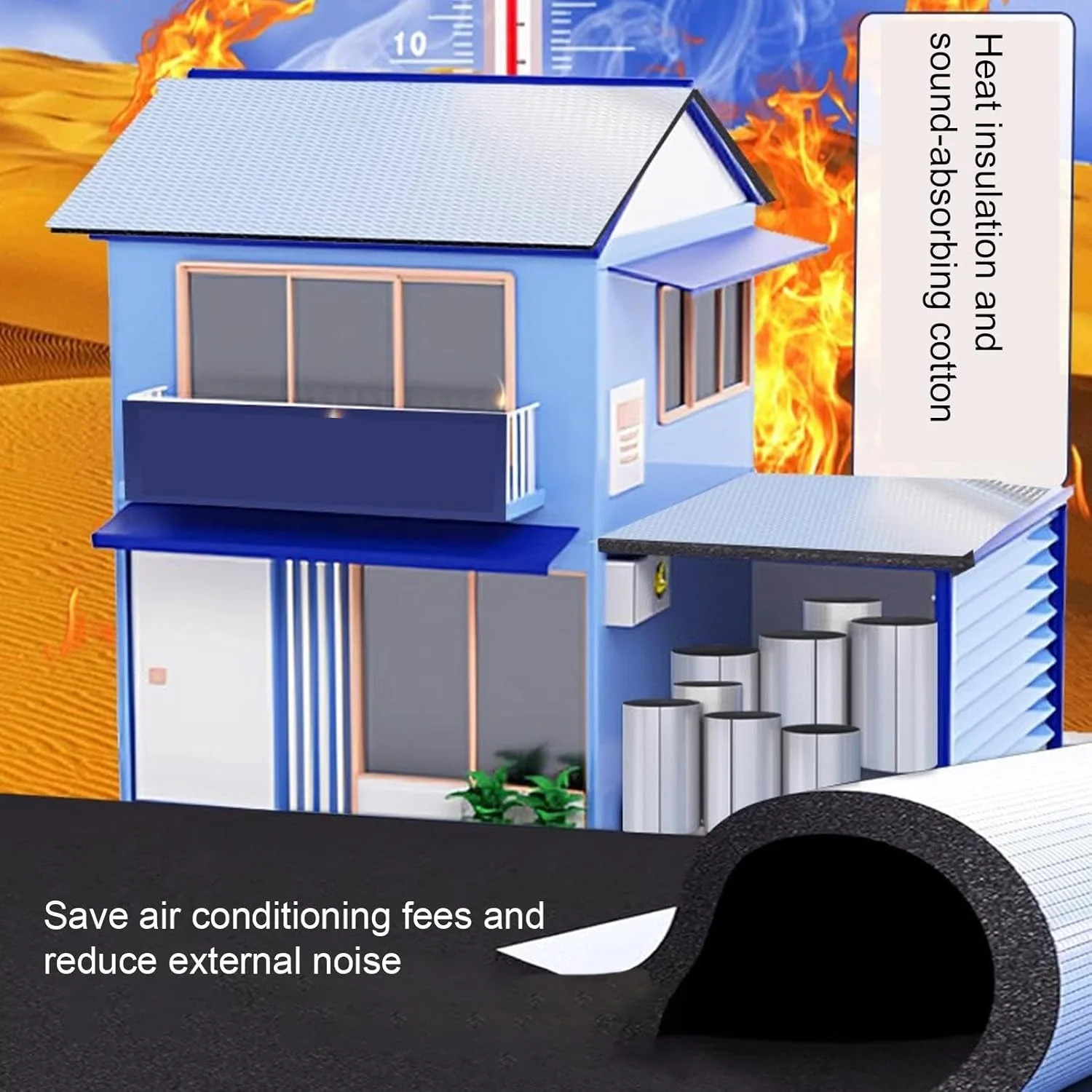 پد عایق صدا - عایق حرارتی | عایق صوتی جاذب کاهش دهنده نویز عایق حرارتی برای سقف خودرو صندوق عقب درب کاپوت