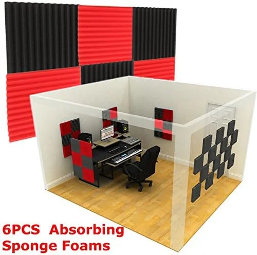 کینگلند 6 تکه فوم عایق صدا و جاذب صدا آکوستیک 30x30x2.5 سانتیمتر مشکی/قرمز کینگلند 6 تکه فوم عایق صدا و جاذب صدا آکوستیک 30x30x2.5 سانتیمتر مشکی/قرمز