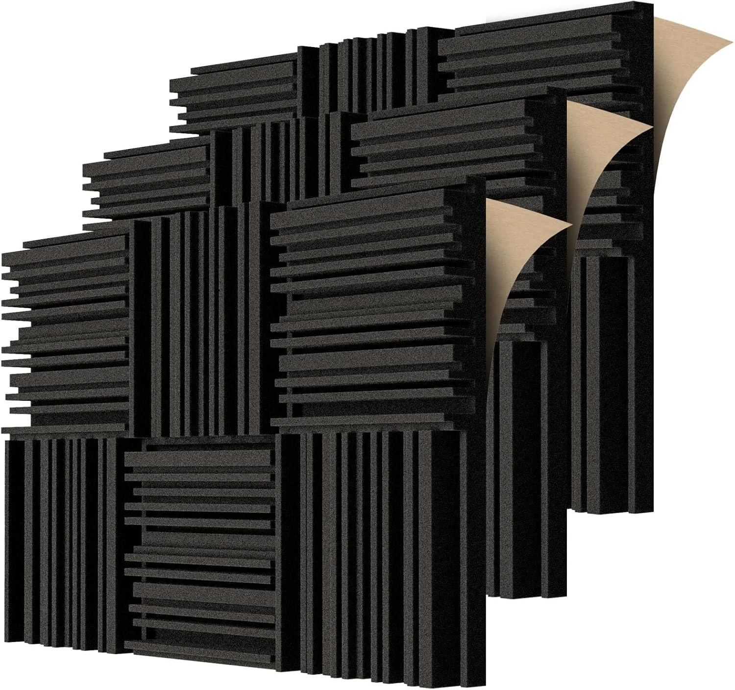 TroyStudio Self-adhesive Acoustic Foam Panels, 12 X 12 X 2 Inches 18 Pcs Broadband Sound Absorbing Foam, Dense Soundproof Padding Tile, Recording Studio Foam Absorber, Groove Decorative 3D Wall Panel TroyStudio Self-adhesive Acoustic Foam Panels, 12 X 12 X 2 Inches 18 Pcs Broadband Sound Absorbing Foam, Dense Soundproof Padding Tile, Recording Studio Foam Absorber, Groove Decorative 3D Wall Panel