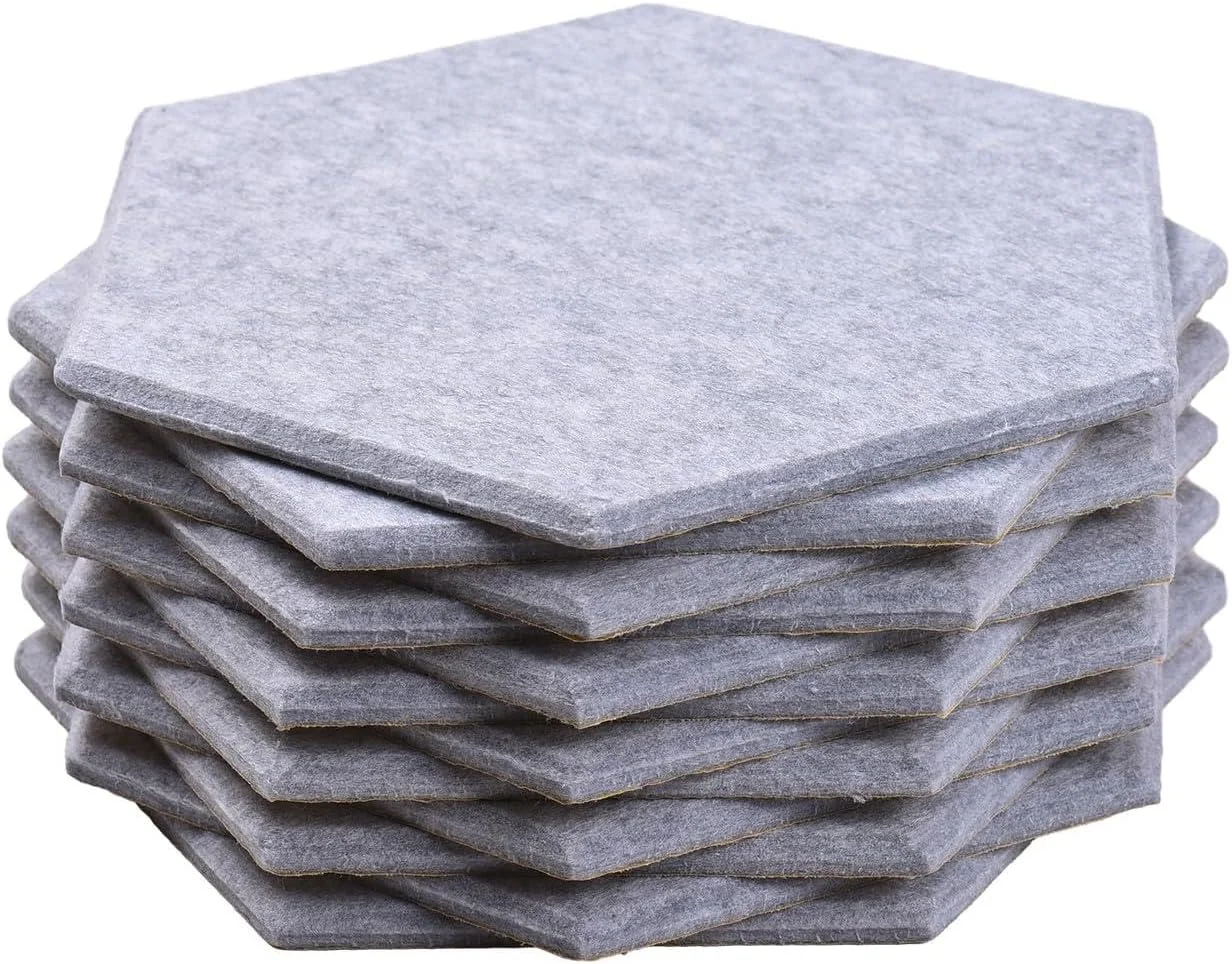 Pepisky 12 Pack Acoustic Panels Hexagon Sound Proof Padding for Studio Office Home 11.8 x 10.2 x 0.4 Inch Wall Sound Absorbing Panel Absorb Noise and Eliminate Echoes with High Density Pepisky 12 Pack Acoustic Panels Hexagon Sound Proof Padding for Studio Office Home 11.8 x 10.2 x 0.4 Inch Wall Sound Absorbing Panel Absorb Noise and Eliminate Echoes with High Density