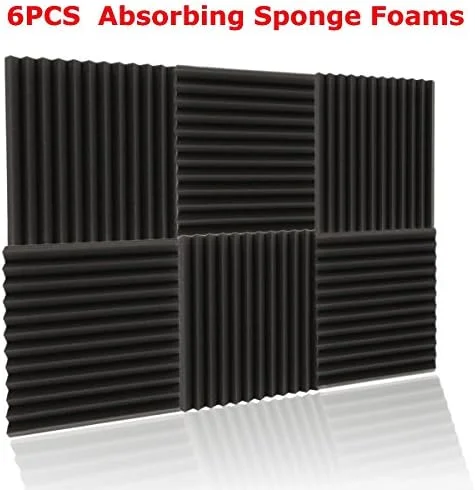 KingLan 6Pcs 30X30X5Cm Acoustic Wedge Soundproofing Sound-Absorbing Noise Foam Tiles KingLan 6Pcs 30X30X5Cm Acoustic Wedge Soundproofing Sound-Absorbing Noise Foam Tiles