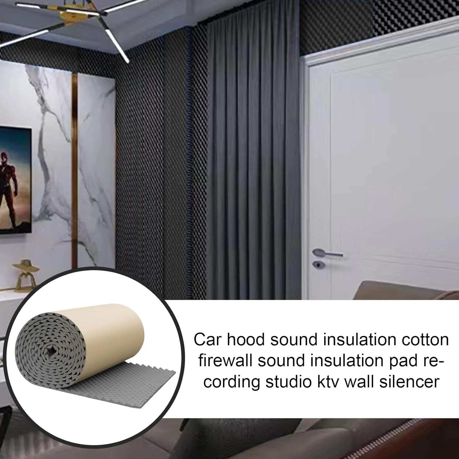 Sound Proof Panels - Sound Absorbing Foam - Acoustic Pad with Adhesive Backing Dampening Noise Reduction for Interior Studio Apartment Car Sound Proof Panels - Sound Absorbing Foam - Acoustic Pad with Adhesive Backing Dampening Noise Reduction for Interior Studio Apartment Car