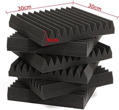 KingLan 6Pcs 30X30X5Cm Acoustic Wedge Soundproofing Sound-Absorbing Noise Foam Tiles KingLan 6Pcs 30X30X5Cm Acoustic Wedge Soundproofing Sound-Absorbing Noise Foam Tiles