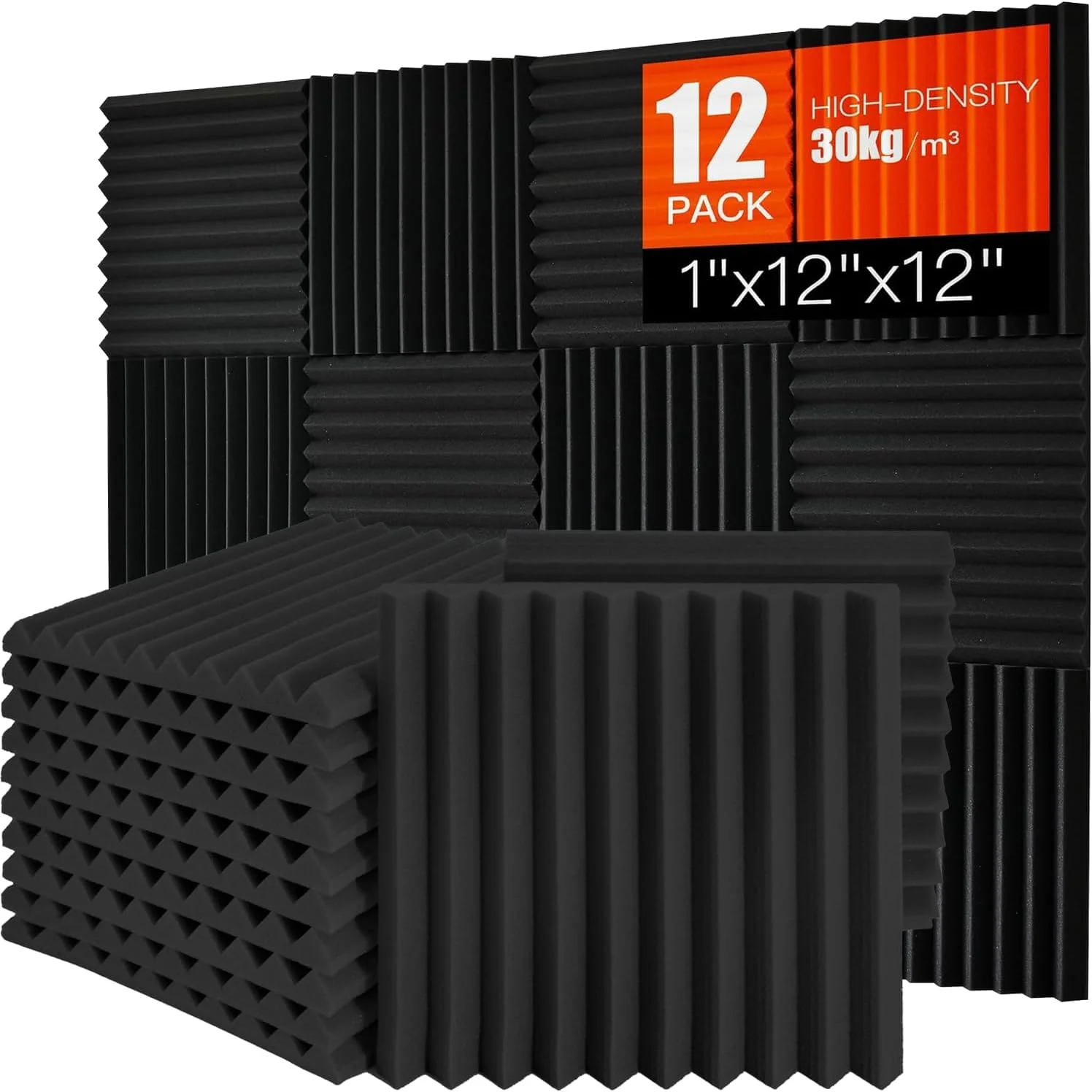 پنل های فوم آکوستیک بسته 12 عددی - 1" x 12" x 12" زوایای عایق صدا با چگالی بالا برای دیوارها، جذب کننده صدا و جاذب صدا، مقاوم در برابر آتش - ایده آل برای استودیو، دفتر، اتاق بازی پنل های فوم آکوستیک بسته 12 عددی - 1" x 12" x 12" زوایای عایق صدا با چگالی بالا برای دیوارها، جذب کننده صدا و جاذب صدا، مقاوم در برابر آتش - ایده آل برای استودیو، دفتر، اتاق بازی
