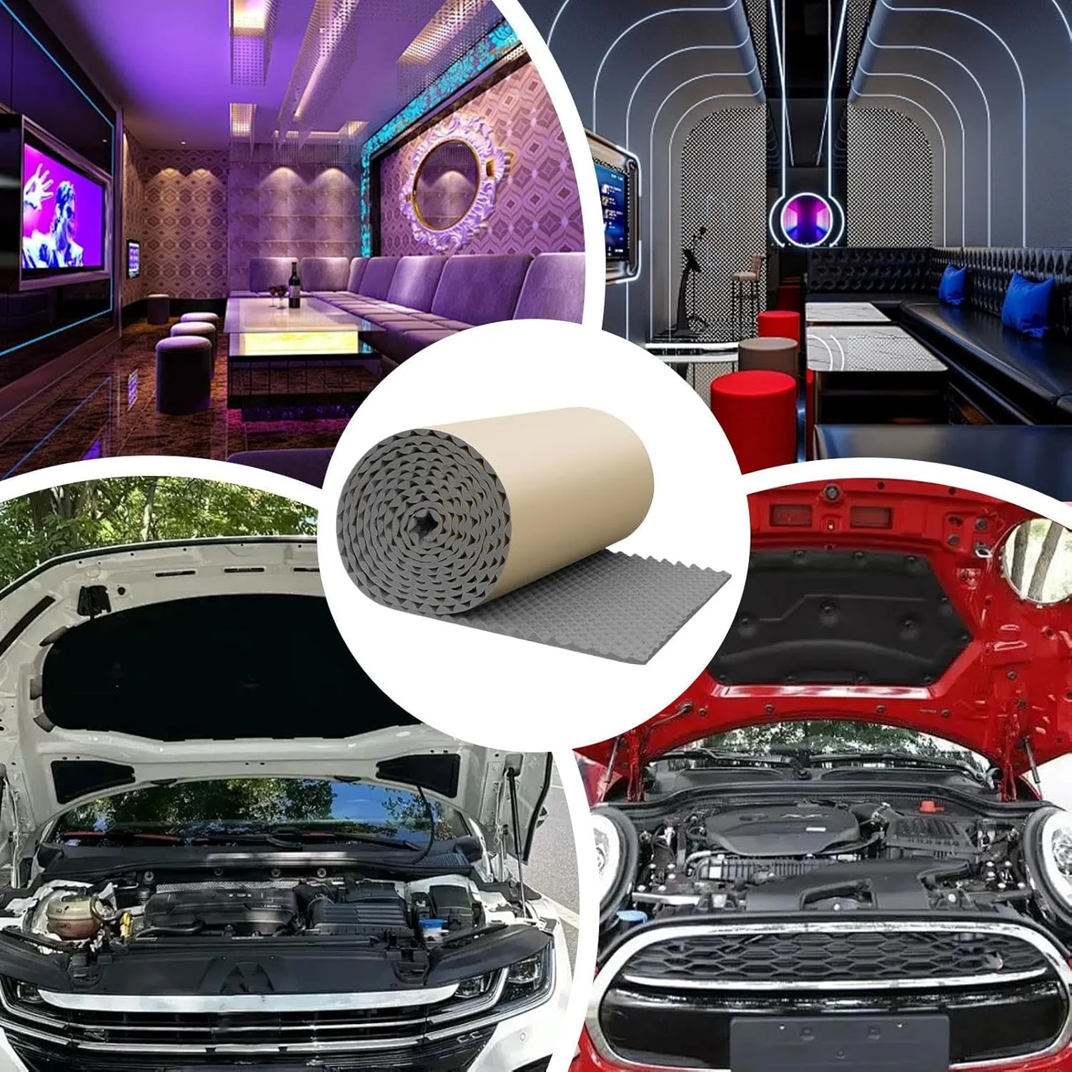 Sound Proof Panels - Sound Absorbing Foam - Acoustic Pad with Adhesive Backing Dampening Noise Reduction for Interior Studio Apartment Car Sound Proof Panels - Sound Absorbing Foam - Acoustic Pad with Adhesive Backing Dampening Noise Reduction for Interior Studio Apartment Car