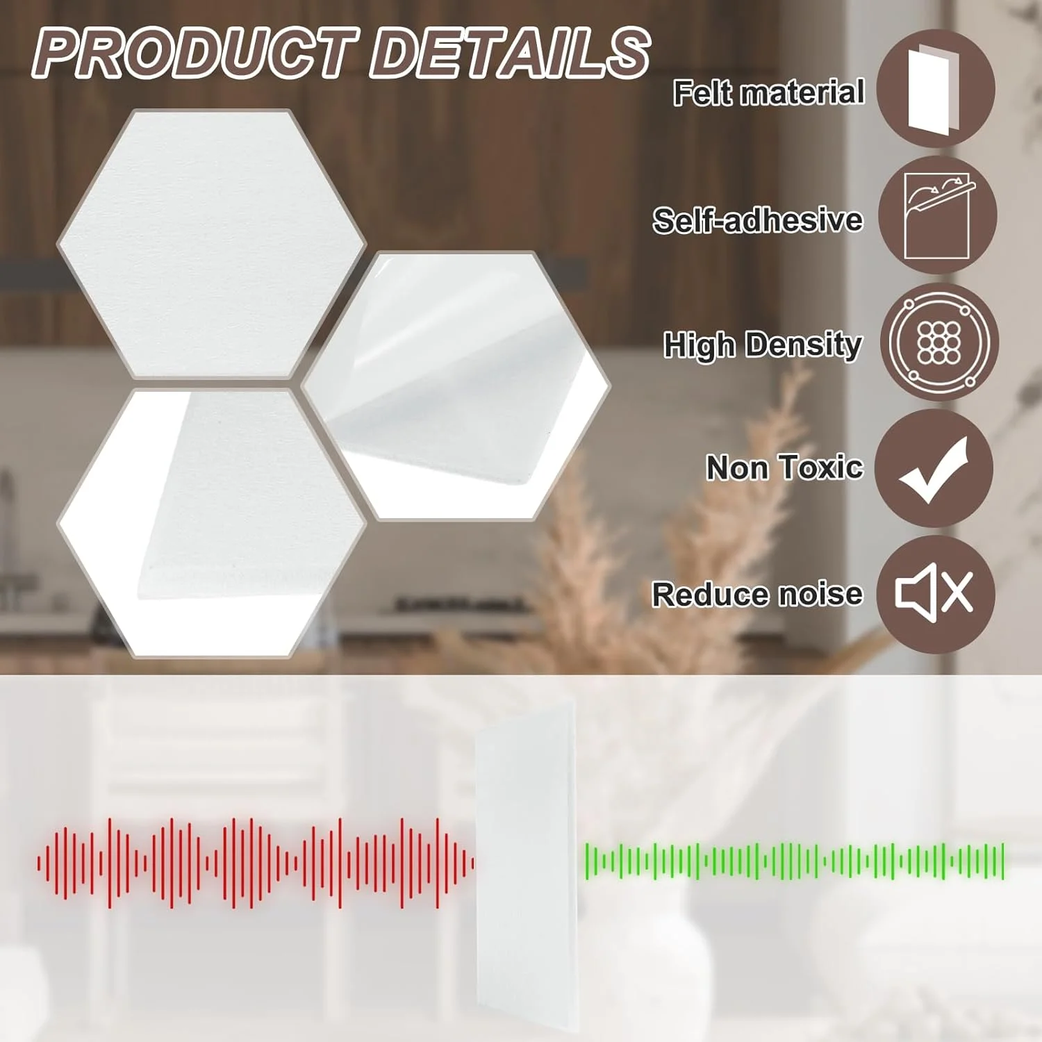 sourcing map بسته 12 عددی پنل آکوستیک چسبی مستطیلی نمدی با تراکم بالا، عایق صدا، خود چسب، ضد لغزش، پدهای ضد لرزش، ضد لغزش و ضد صدا 40.6x30.48x0.9 سانتی متر، سفید sourcing map بسته 12 عددی پنل آکوستیک چسبی مستطیلی نمدی با تراکم بالا، عایق صدا، خود چسب، ضد لغزش، پدهای ضد لرزش، ضد لغزش و ضد صدا 40.6x30.48x0.9 سانتی متر، سفید