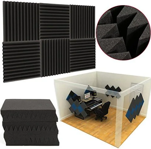 KingLan 6Pcs 30X30X5Cm Acoustic Wedge Soundproofing Sound-Absorbing Noise Foam Tiles KingLan 6Pcs 30X30X5Cm Acoustic Wedge Soundproofing Sound-Absorbing Noise Foam Tiles
