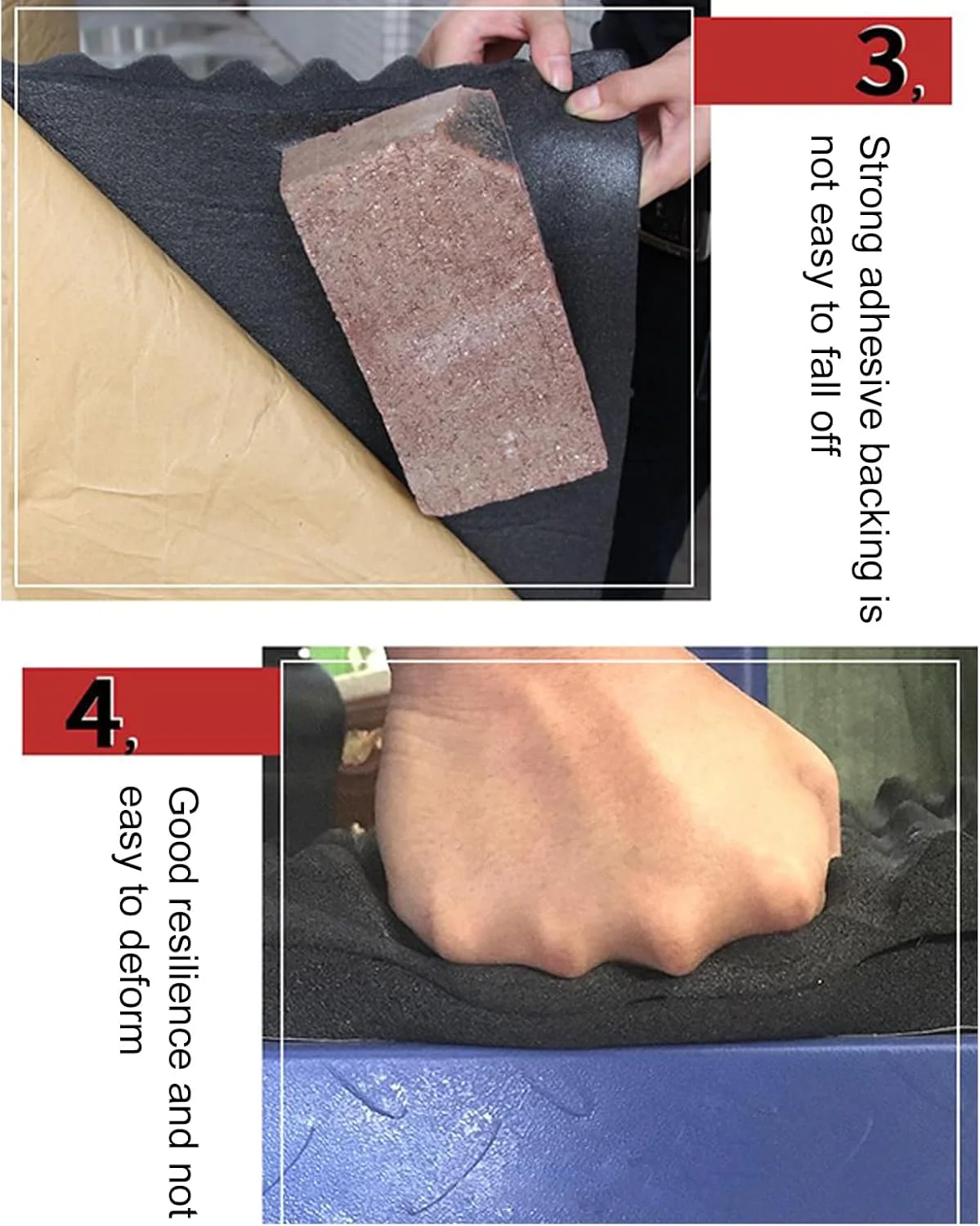 Sound Proof Panels - Sound Absorbing Foam - Acoustic Pad with Adhesive Backing Dampening Noise Reduction for Interior Studio Apartment Car Sound Proof Panels - Sound Absorbing Foam - Acoustic Pad with Adhesive Backing Dampening Noise Reduction for Interior Studio Apartment Car