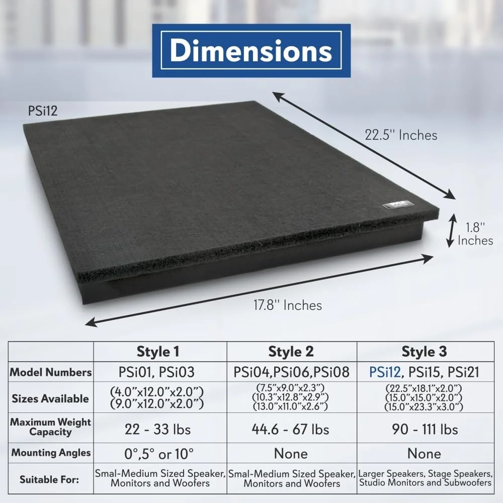 Pyle Sound Dampening Speaker Riser Foam - Audio Acoustic Noise Isolation Platform Pads Recoil Stabilizer w/Rubber Base Pad For Studio Monitor, Subwoofer, Loudspeakers PSI12 (22.5 x 17.8 x 1.8 Inch) Pyle Sound Dampening Speaker Riser Foam - Audio Acoustic Noise Isolation Platform Pads Recoil Stabilizer w/Rubber Base Pad For Studio Monitor, Subwoofer, Loudspeakers PSI12 (22.5 x 17.8 x 1.8 Inch)
