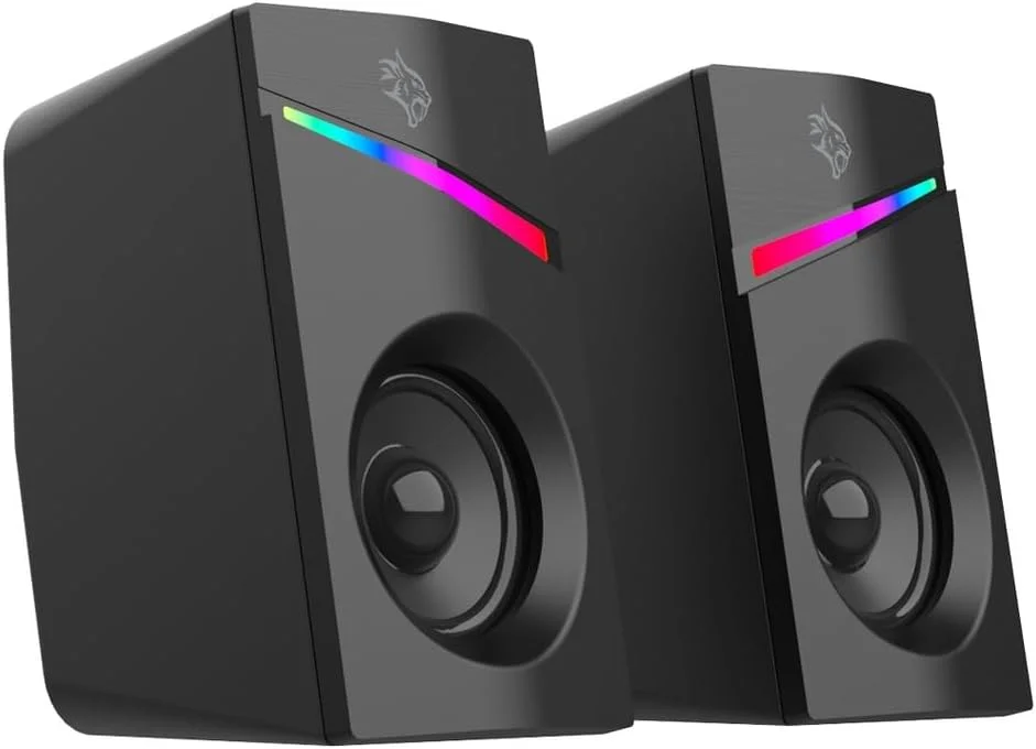 اسپیکر گیمینگ سیم دار Porodo با طول 1.1 متر و نورپردازی RGB - مشکی اسپیکر گیمینگ سیم دار Porodo با طول 1.1 متر و نورپردازی RGB - مشکی