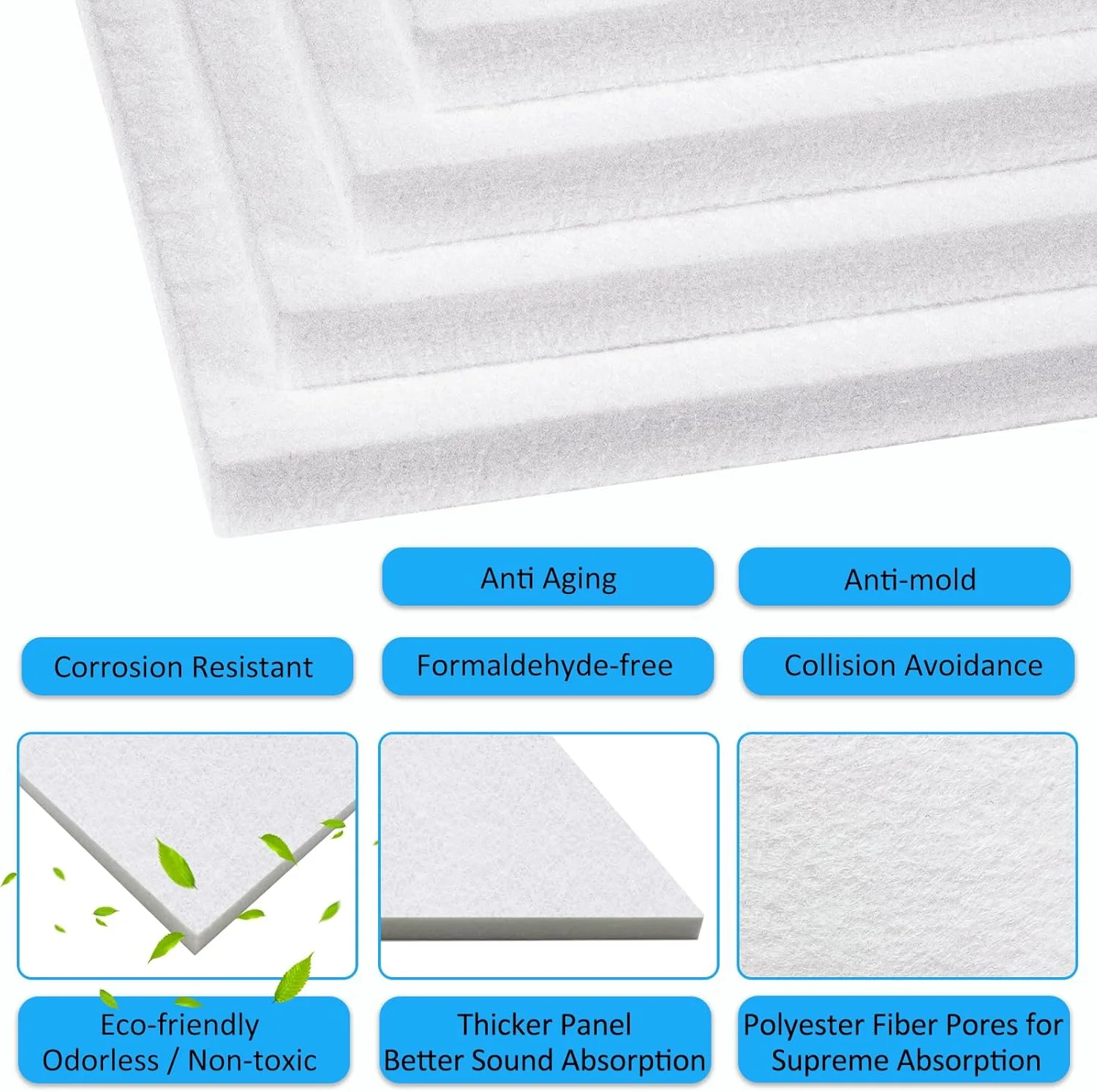 پنل های ضخیم جاذب صدا BXI، بسته 12 عددی 30 X 30 X 1.2 سانتی متر، پنل های آکوستیک متراکم، پنل های صوتی کاهش دهنده نویز اکو، پنل های استودیویی قابل نصب برای دیوار و سقف، تصفیه آکوستیک (سفید ملایم) پنل های ضخیم جاذب صدا BXI، بسته 12 عددی 30 X 30 X 1.2 سانتی متر، پنل های آکوستیک متراکم، پنل های صوتی کاهش دهنده نویز اکو، پنل های استودیویی قابل نصب برای دیوار و سقف، تصفیه آکوستیک (سفید ملایم)